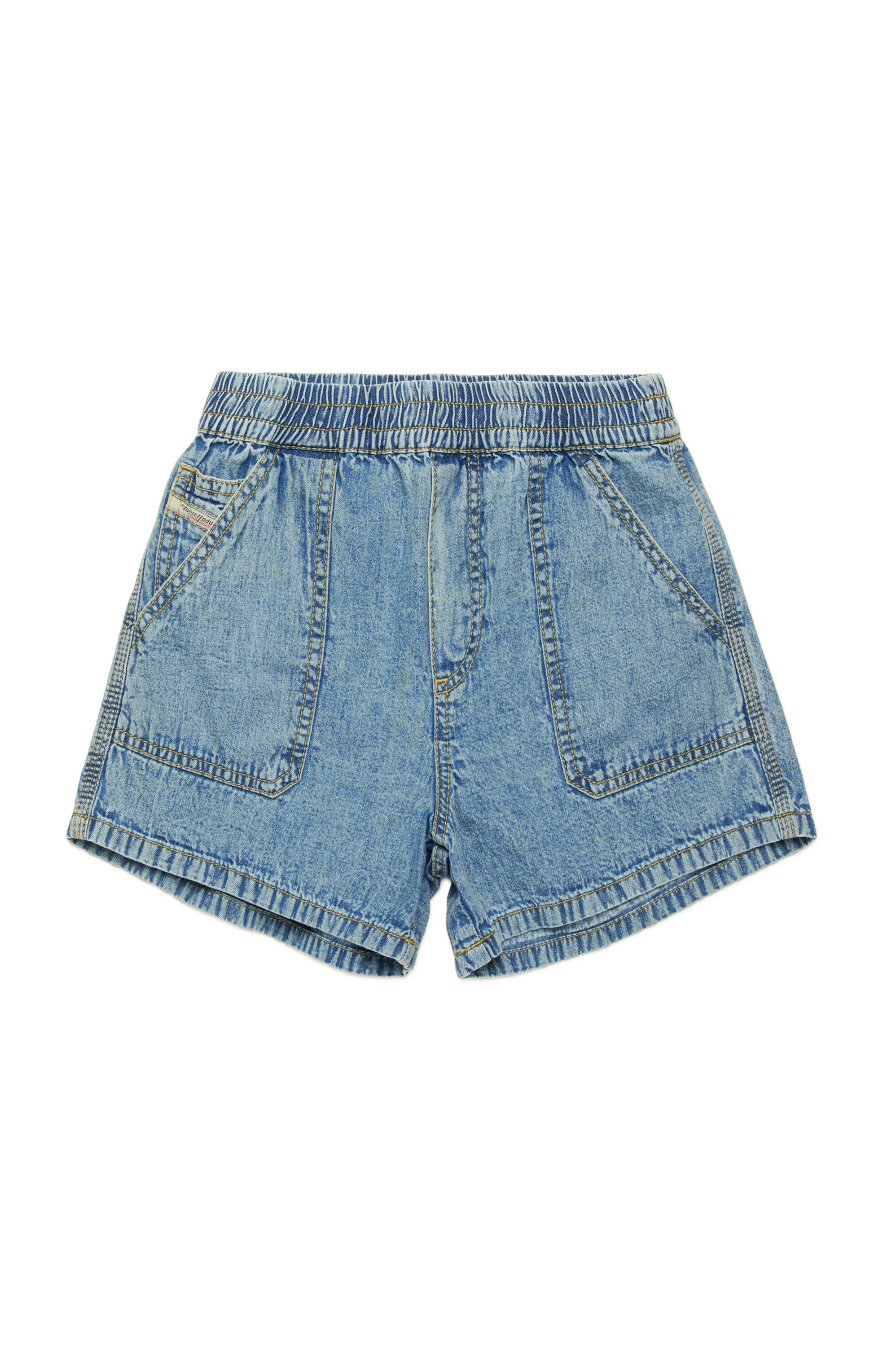 Diesel - PINTY, Shorts in denim con tasche applicate Donna in Blu - 1