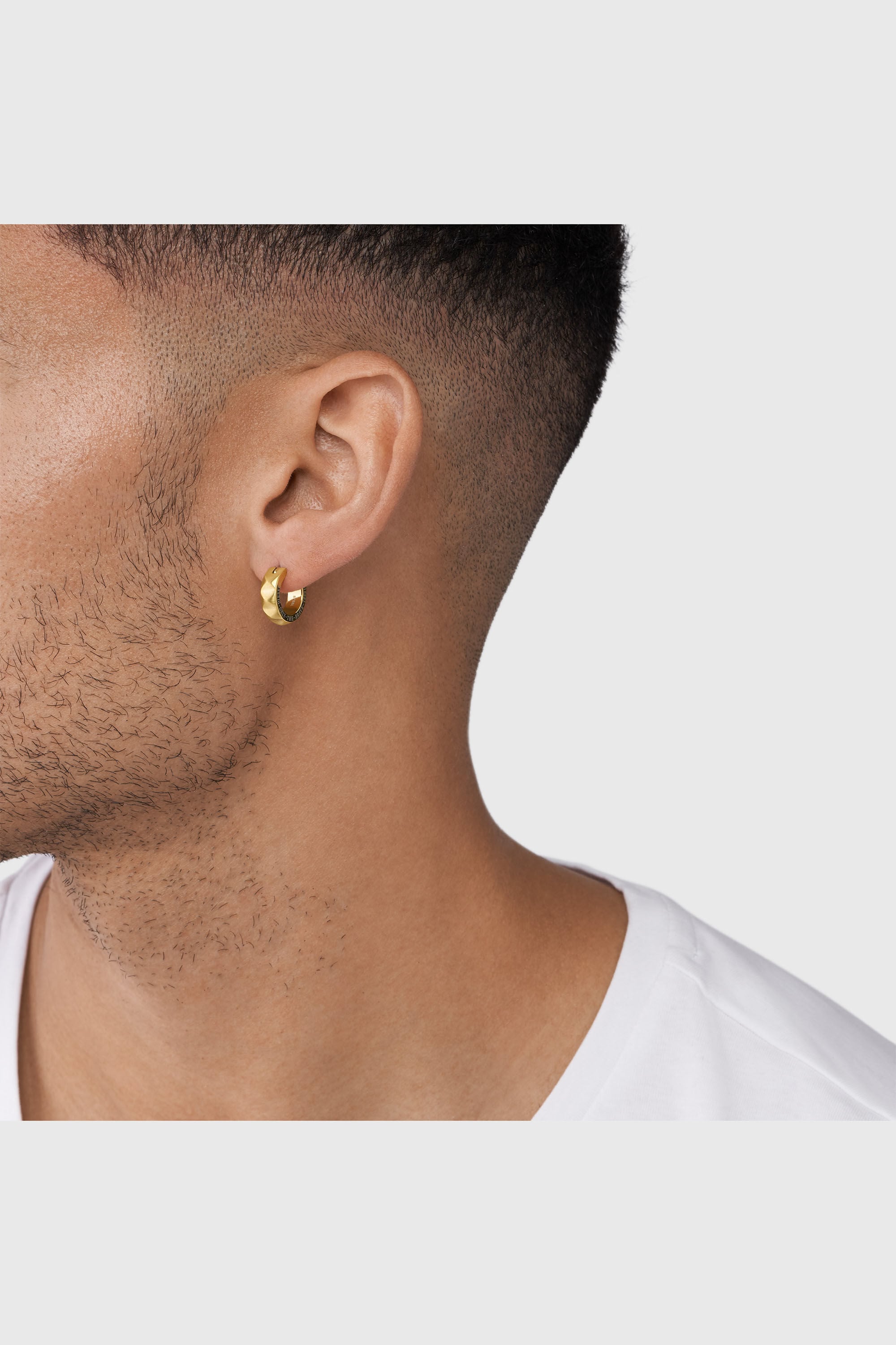 Diesel - DX1417, Orecchino a cerchio in acciaio dorato Unisex in Oro - 4