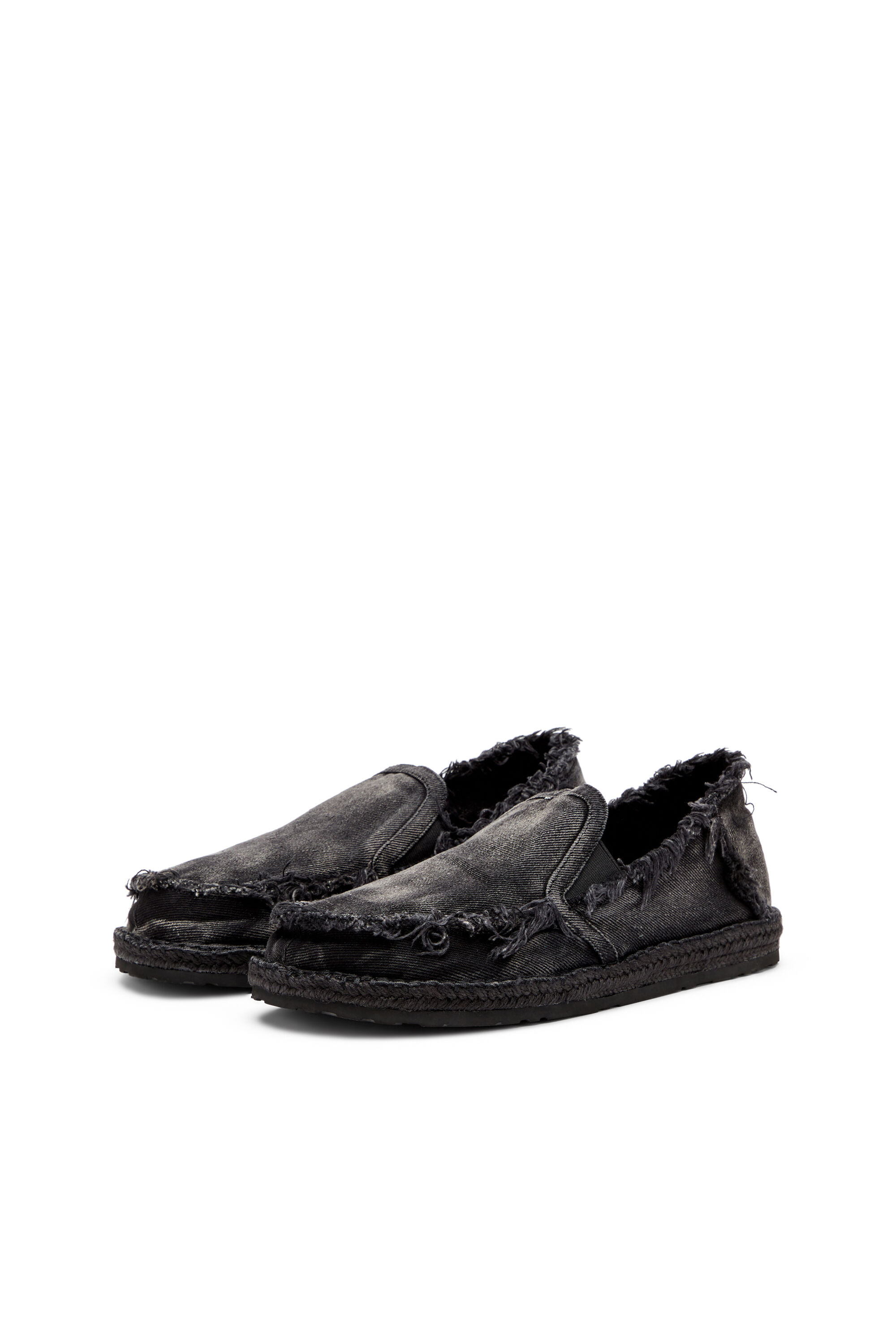 Diesel - D-LUKAS ESP, D-Lukas-Mocassini espadrilles in denim distressed Uomo in Nero - 8