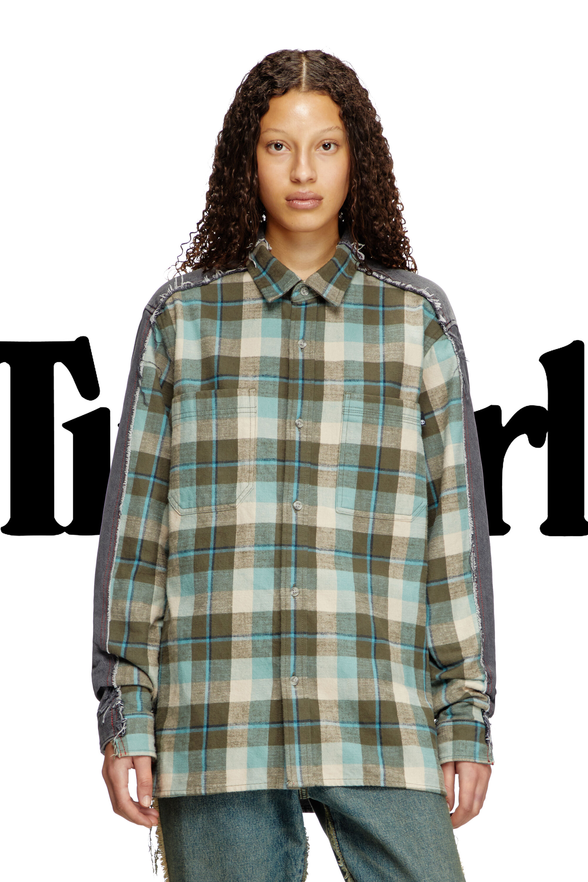 Diesel - Shirt Dieseloves 2B, Camicia in tessuto check e denim Unisex in Multicolor - 7