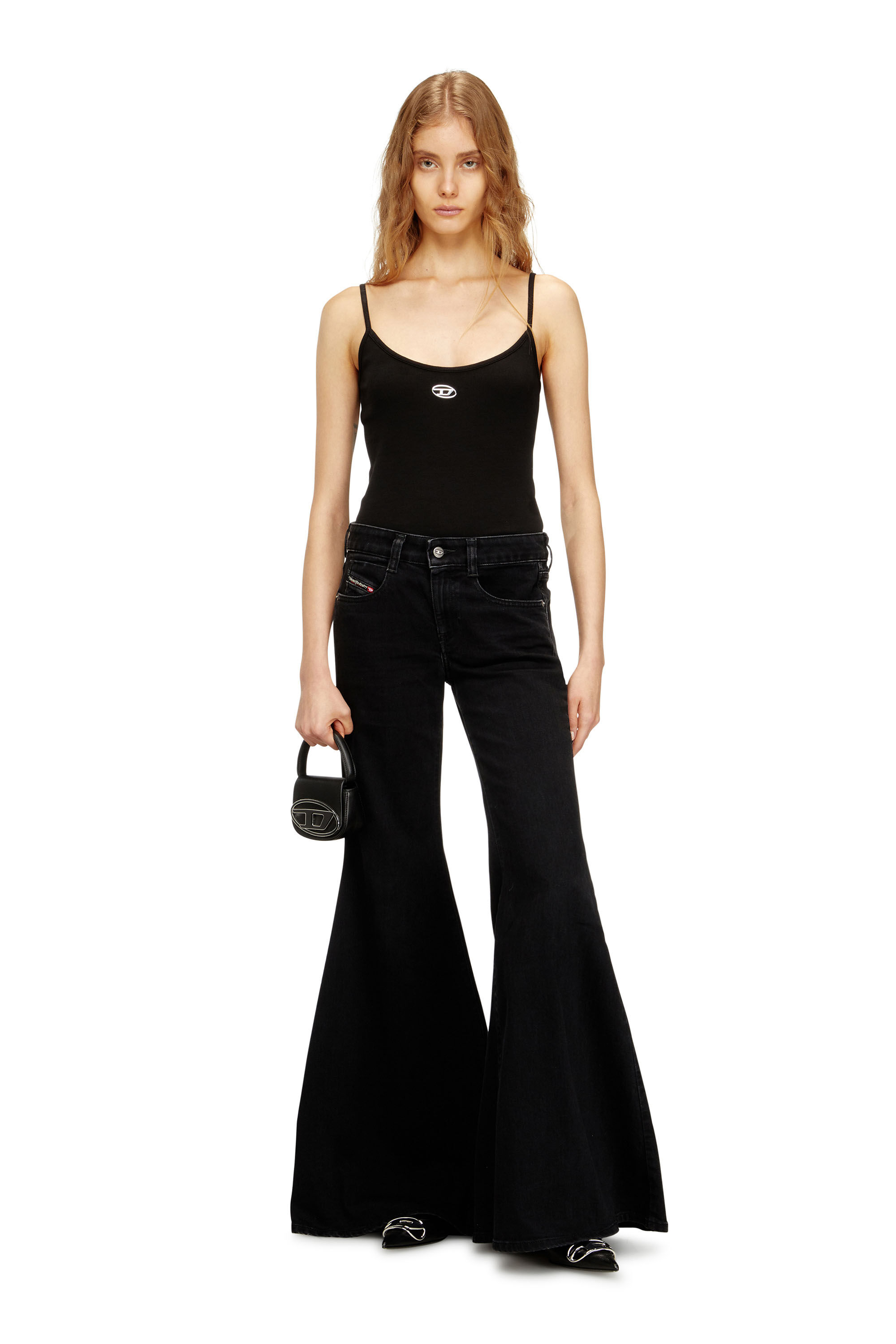 Diesel - Flare Jeans 1970 D-Bleess 09N89 Donna, Nero/Grigio scuro - Image 1