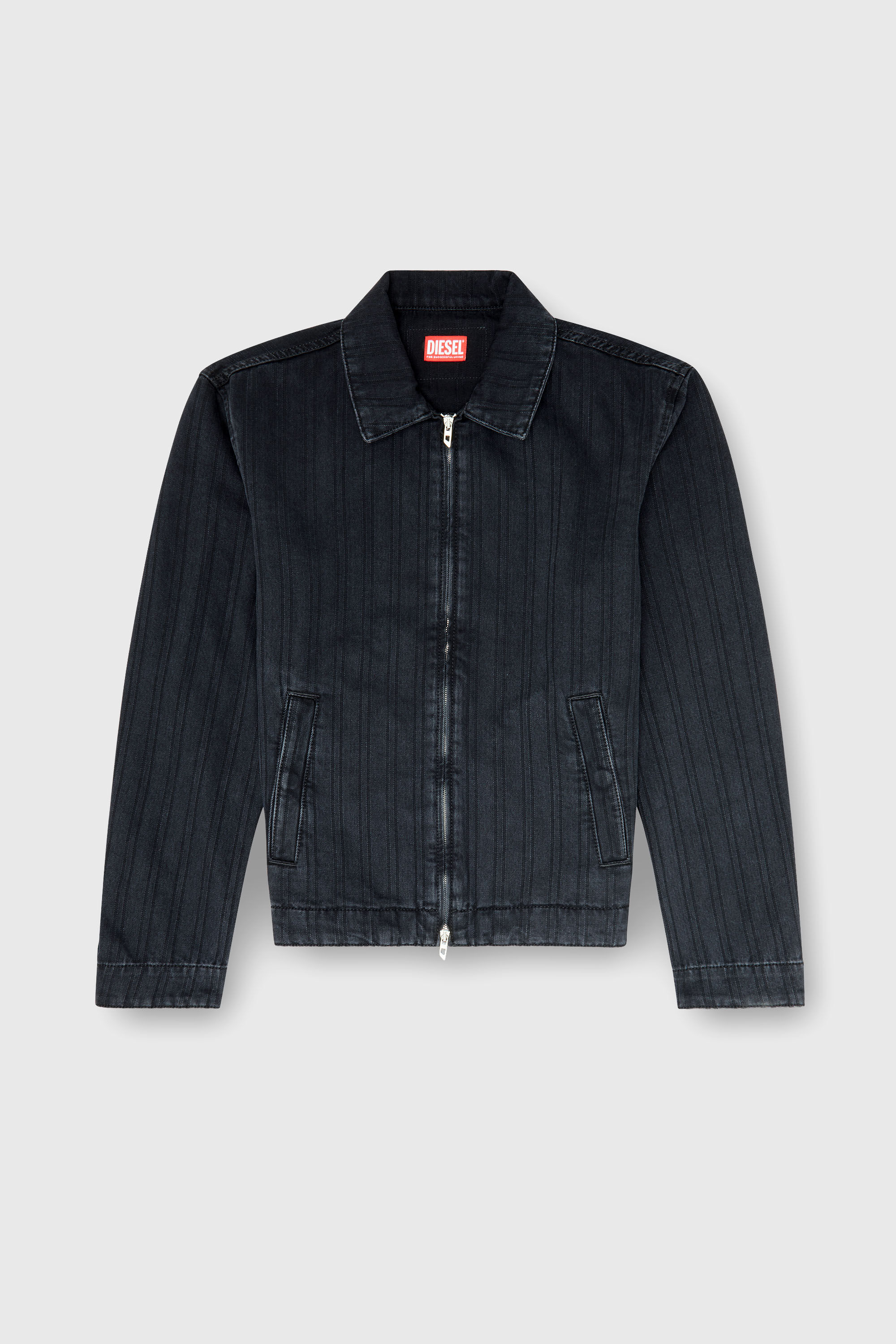 Diesel - D-ROHE, Giacca in denim gessato Uomo in Nero - 2
