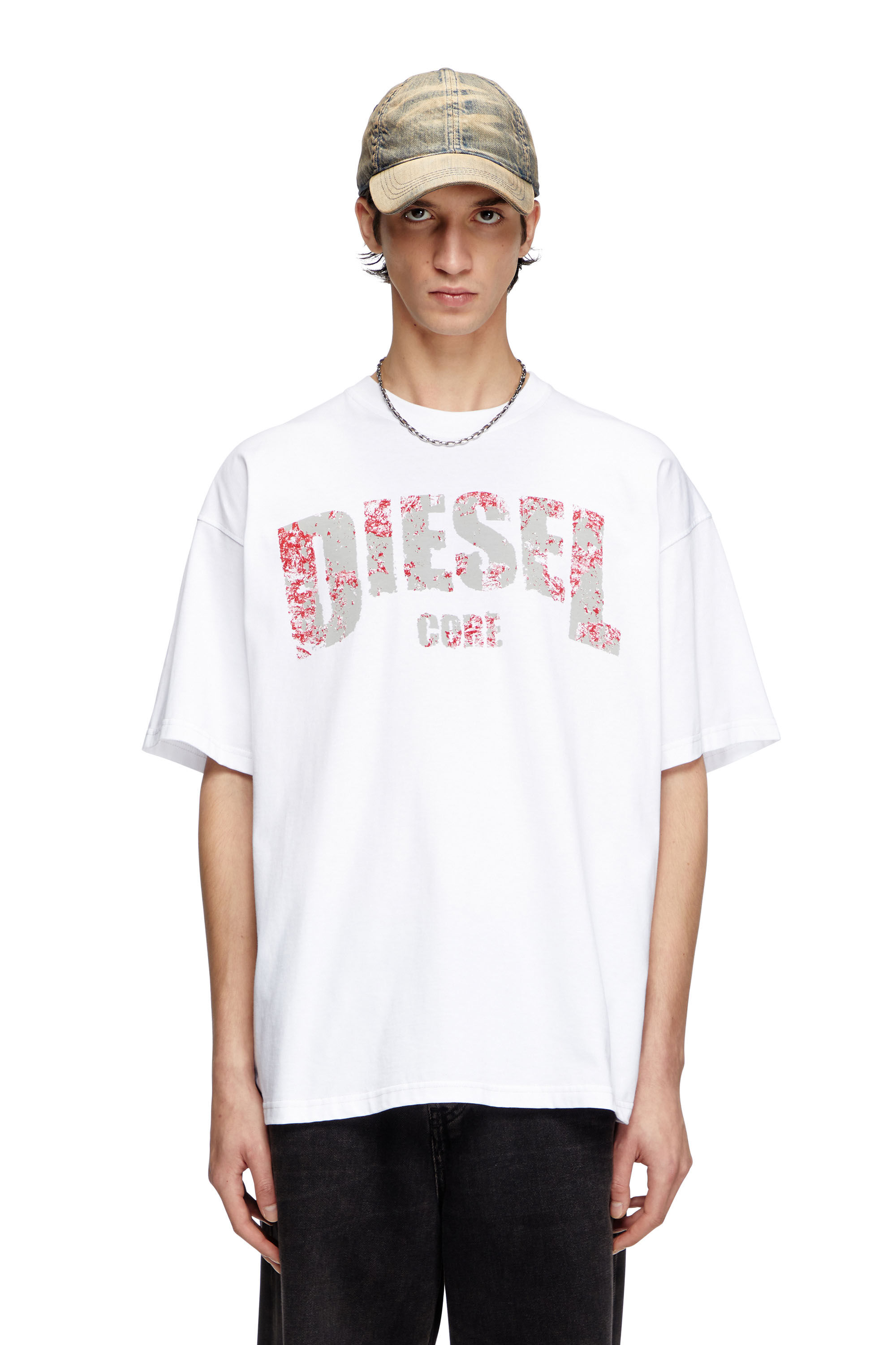 Diesel - T-ADJUST-R25, T-shirt con stampa Diesel Core Uomo in Bianco - 3