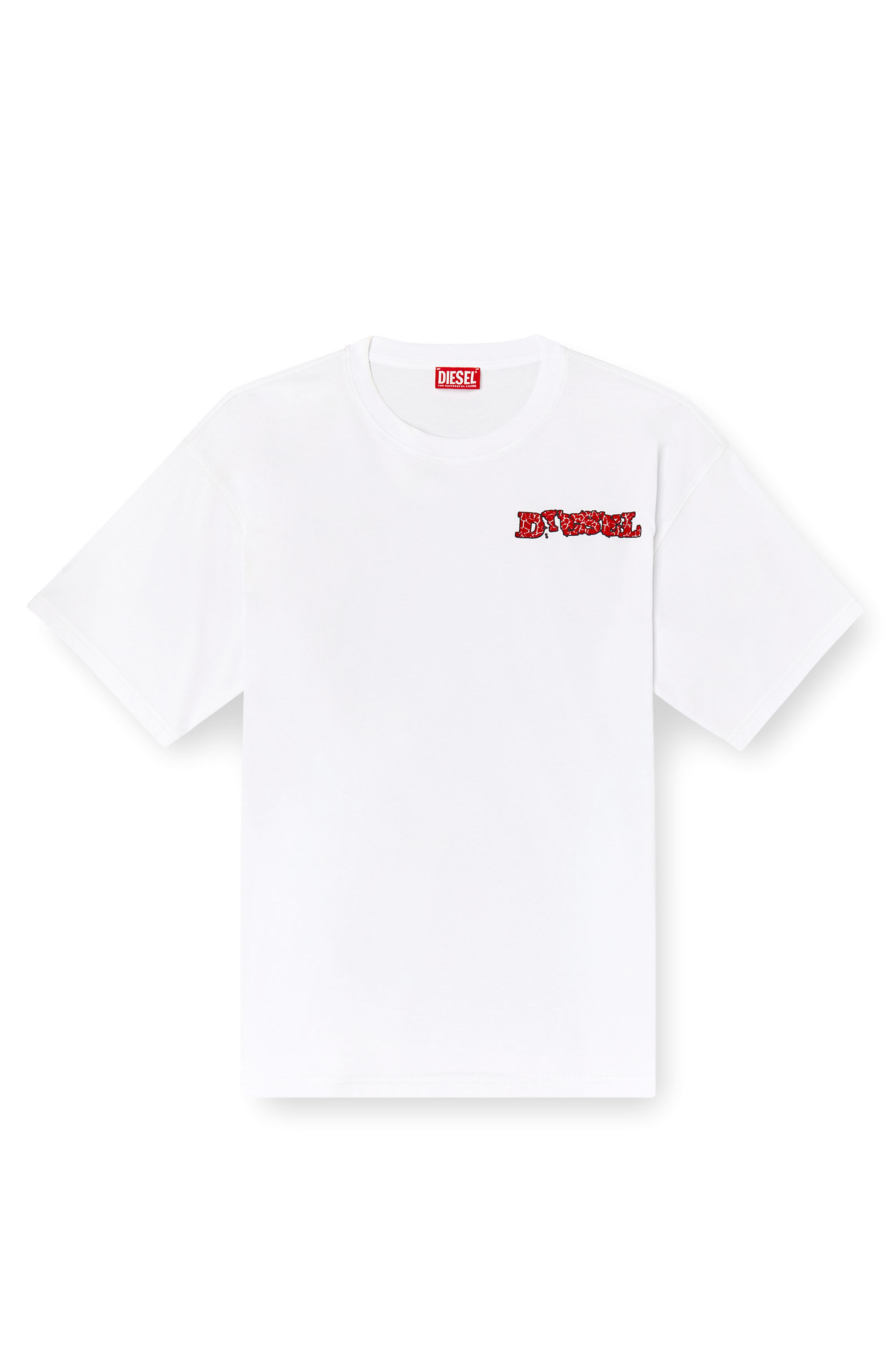 Diesel - T-BOXT-R20, T-shirt con logo floccato effetto puff Uomo in Bianco - 2