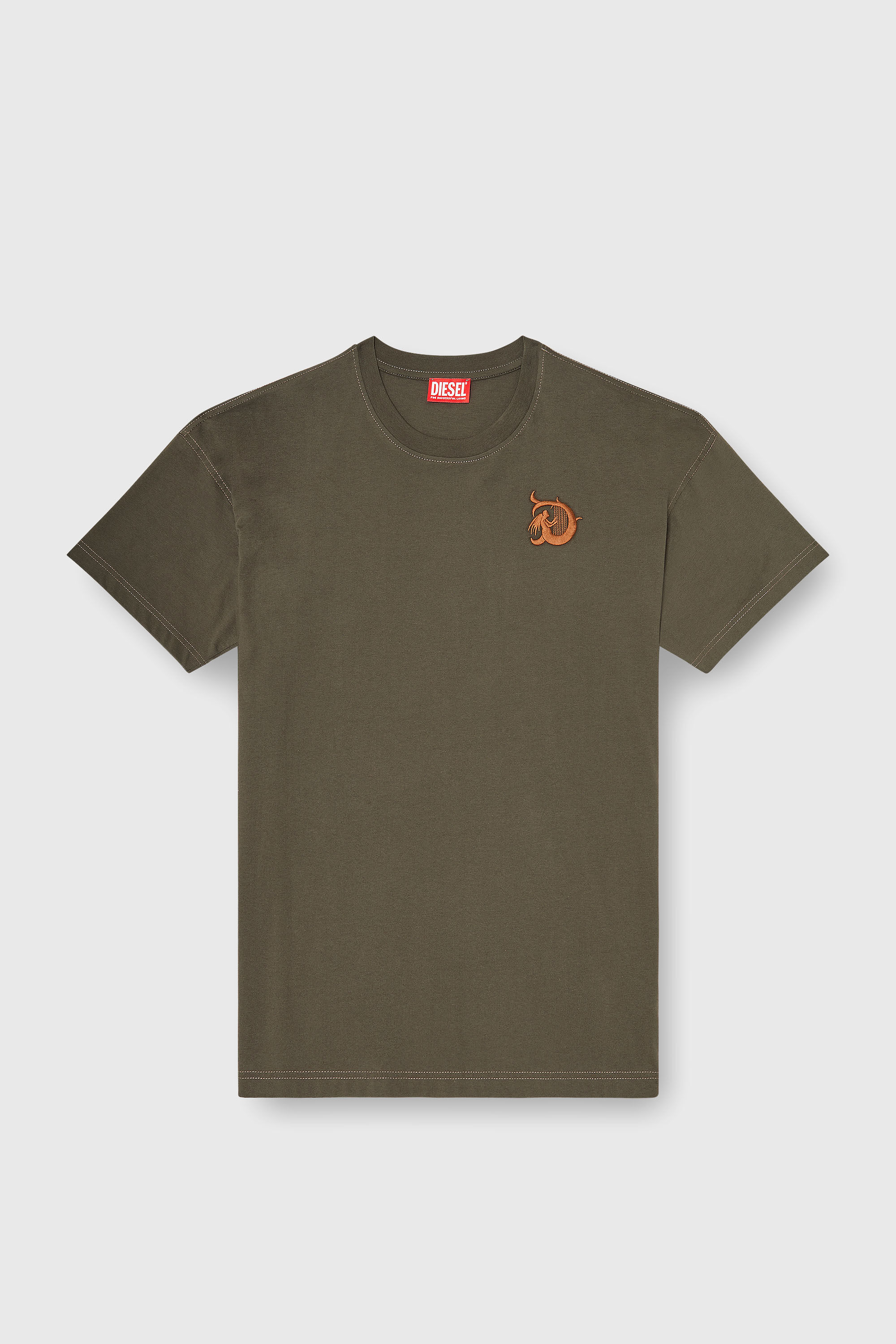 Diesel - T-BOXT-AA11, T-shirt in jersey con stampa flock Uomo in Verde - 2