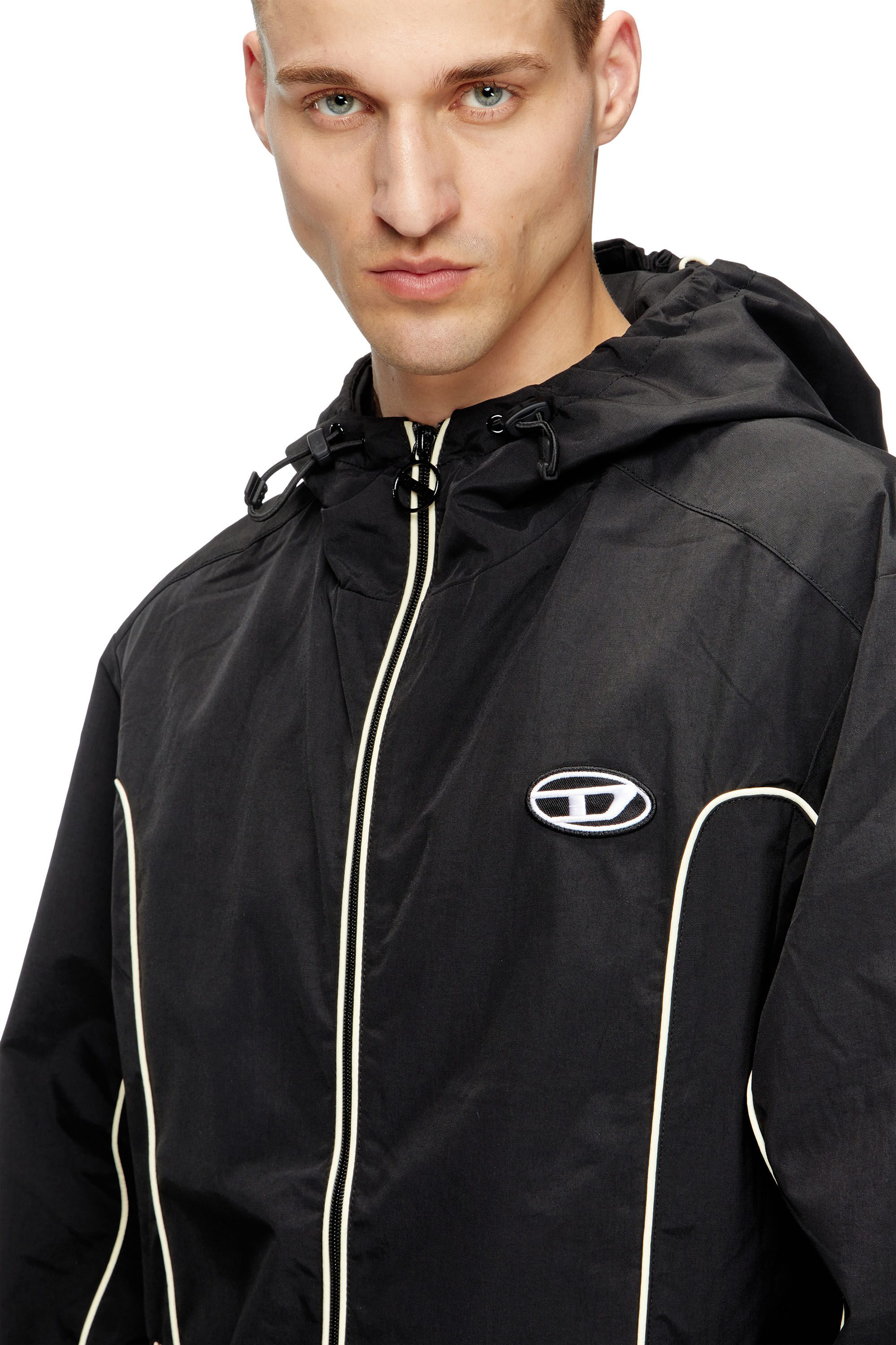 Diesel - J-HIVES, Giacchino a vento con profilature a contrasto Uomo in Nero - 5