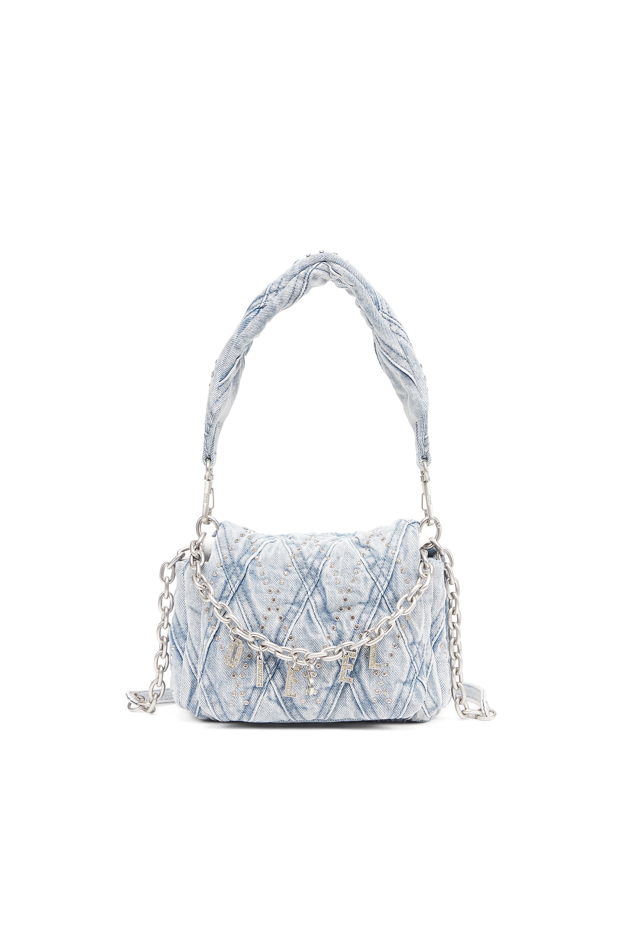 Women's Charm-D Shoulder S Denim bag with crystals | Blue