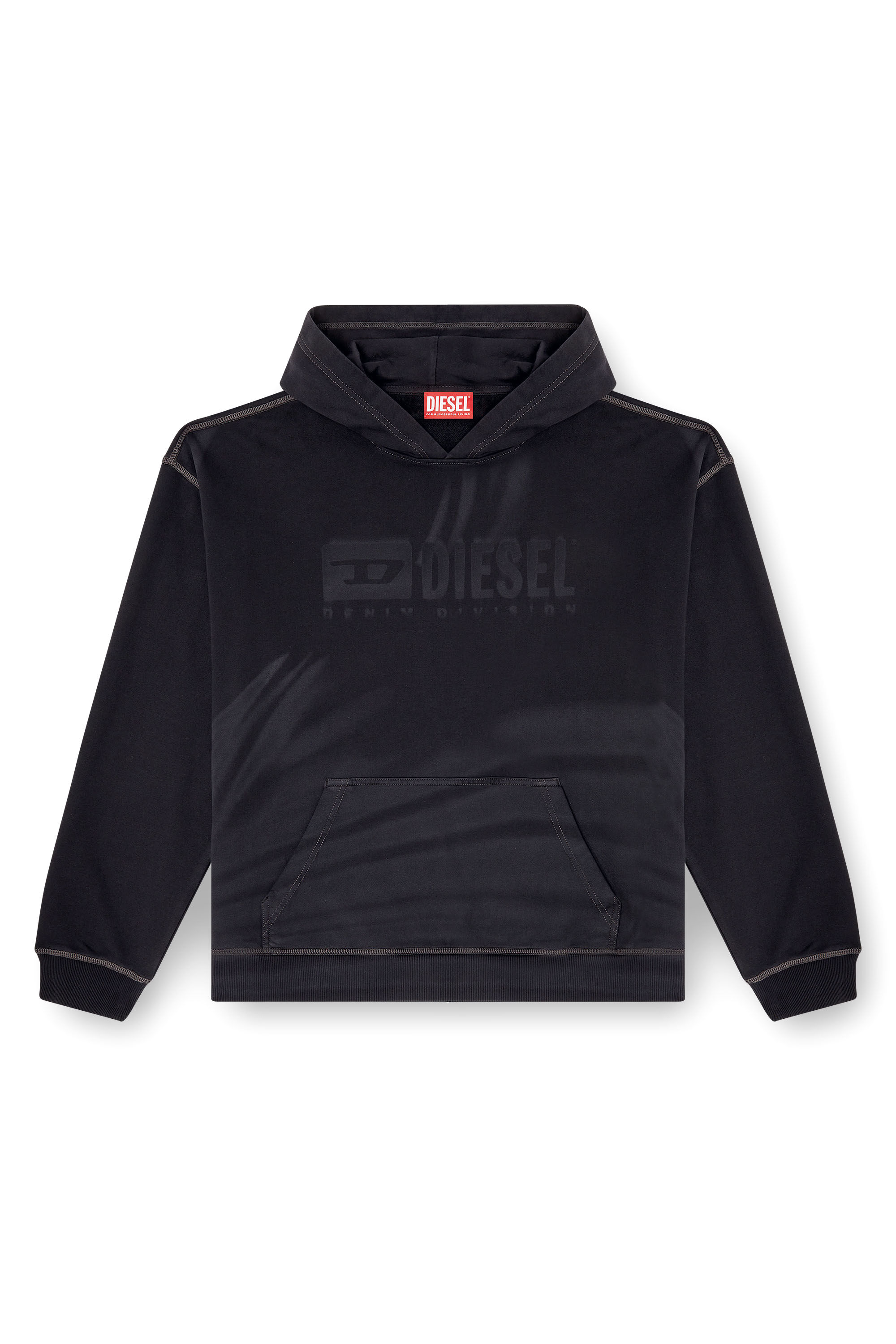 Diesel - S-BOXT-HOOD-R9, Hoodie con logo sfumato al laser Uomo in Nero - 2