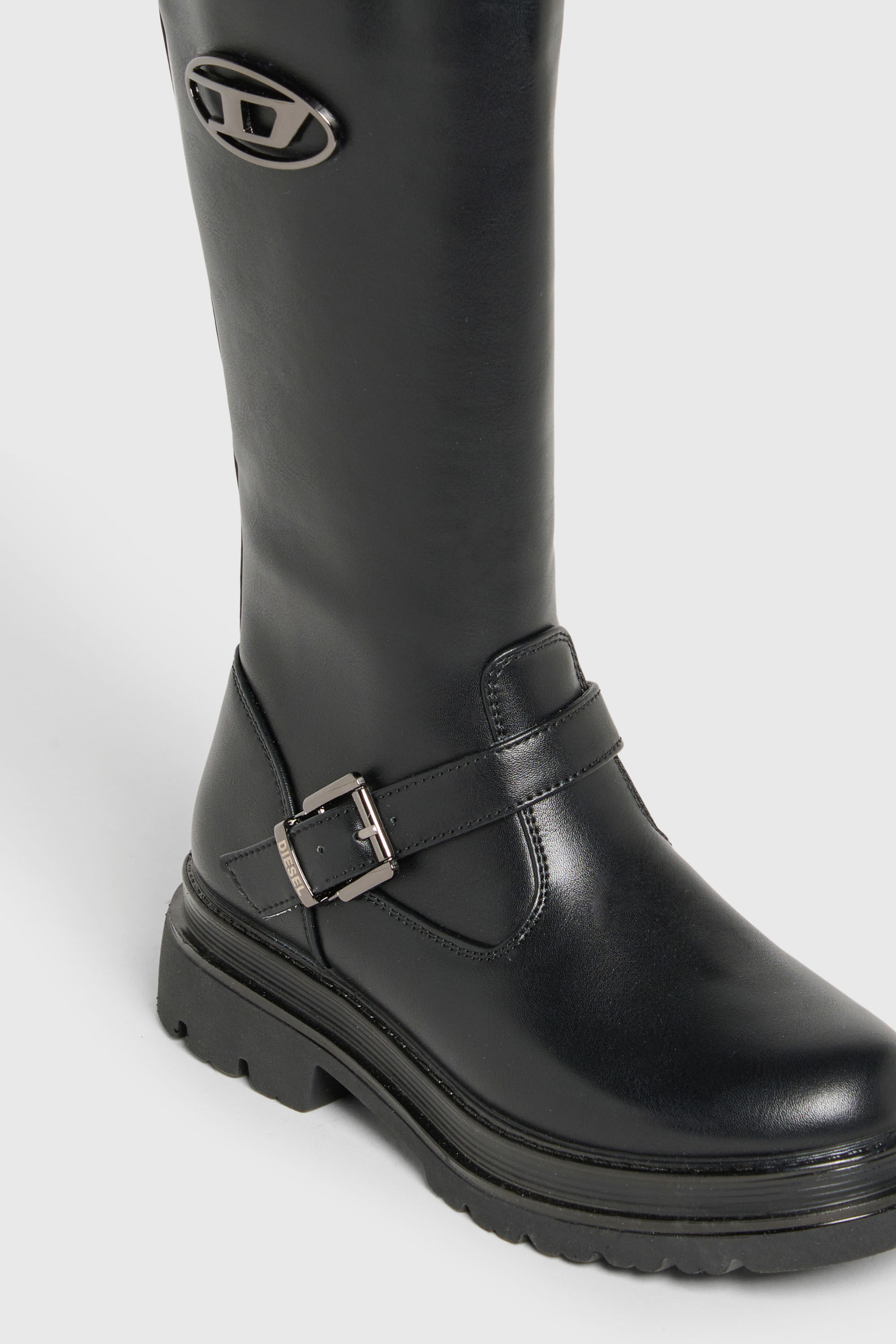 Diesel - D-KRILTY, D-Krilty - Stivali alti con dettaglio fibbia Unisex in Nero - 4