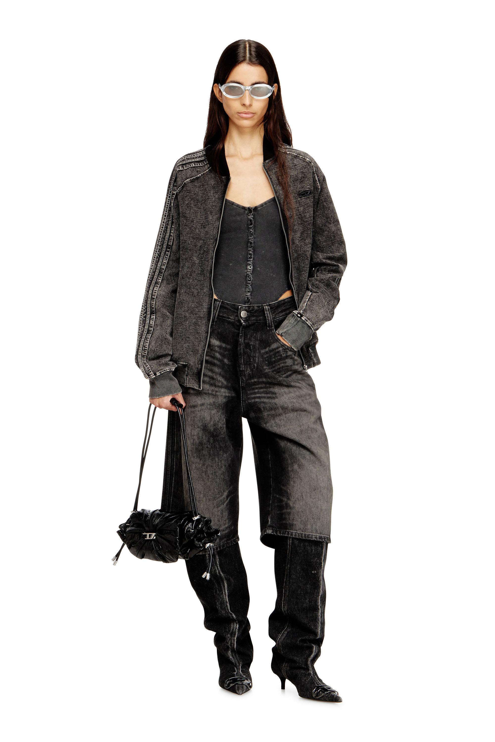 Diesel - D-ENIM-M-SHORT-S, Bermuda lunghi in denim di cotone e canapa trattato Unisex in ToBeDefined - 2