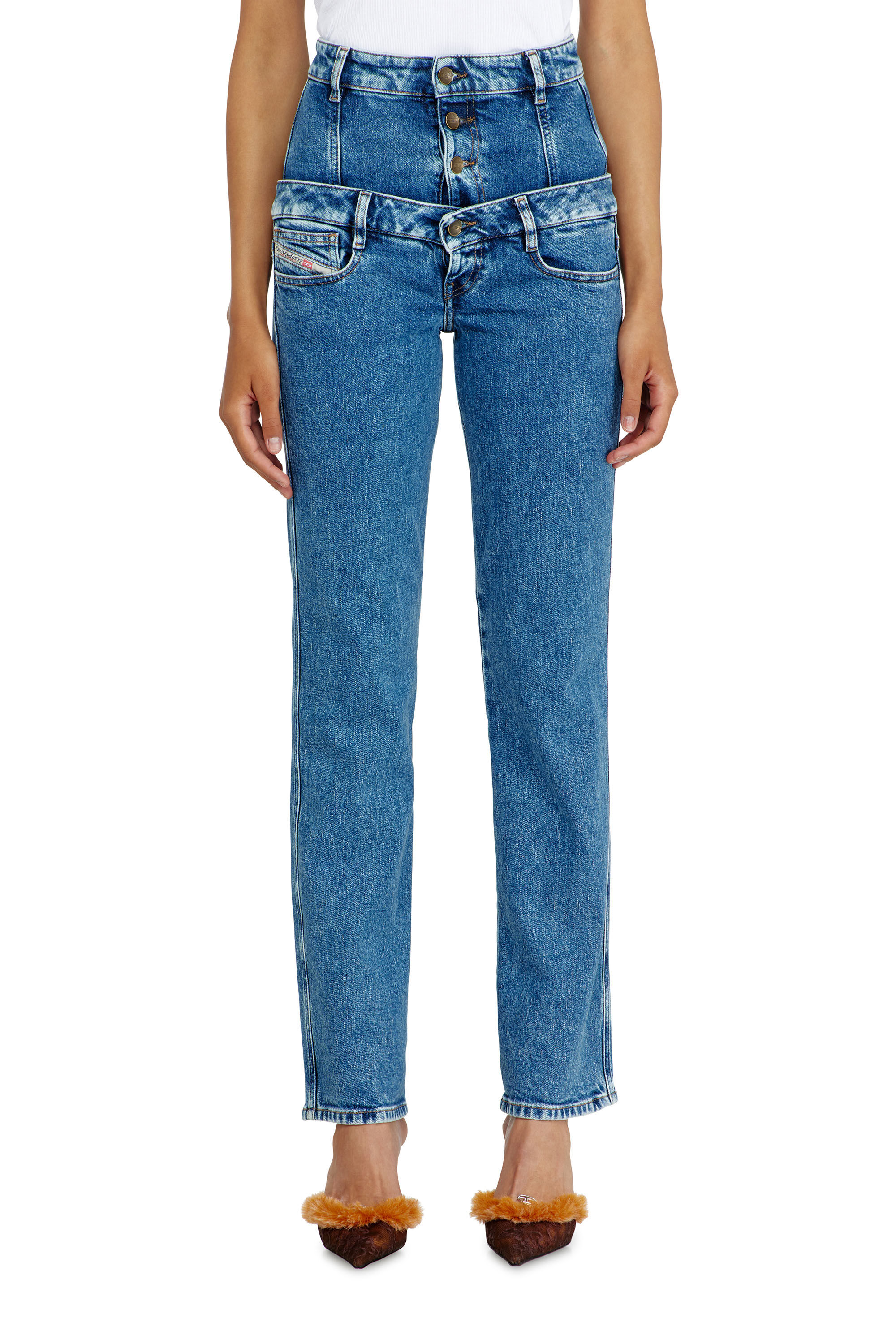 Diesel - Slim Jeans D-Fynora 007EU Donna, Blu medio - Image 4