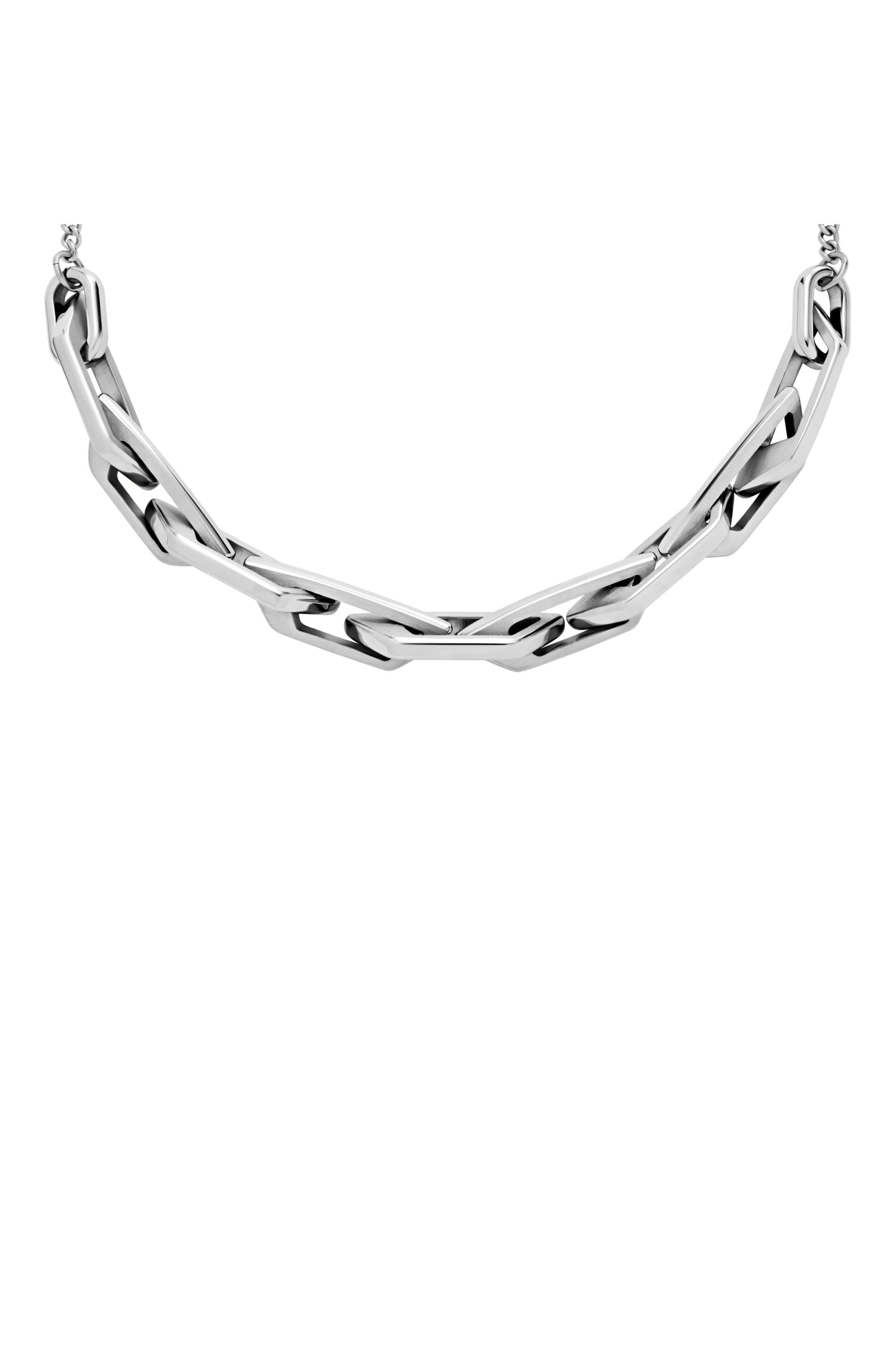 ★DIESEL★ D logo chain necklace DX1578040 Women's Interlocking D Logo Stainless Steel Chain Necklace