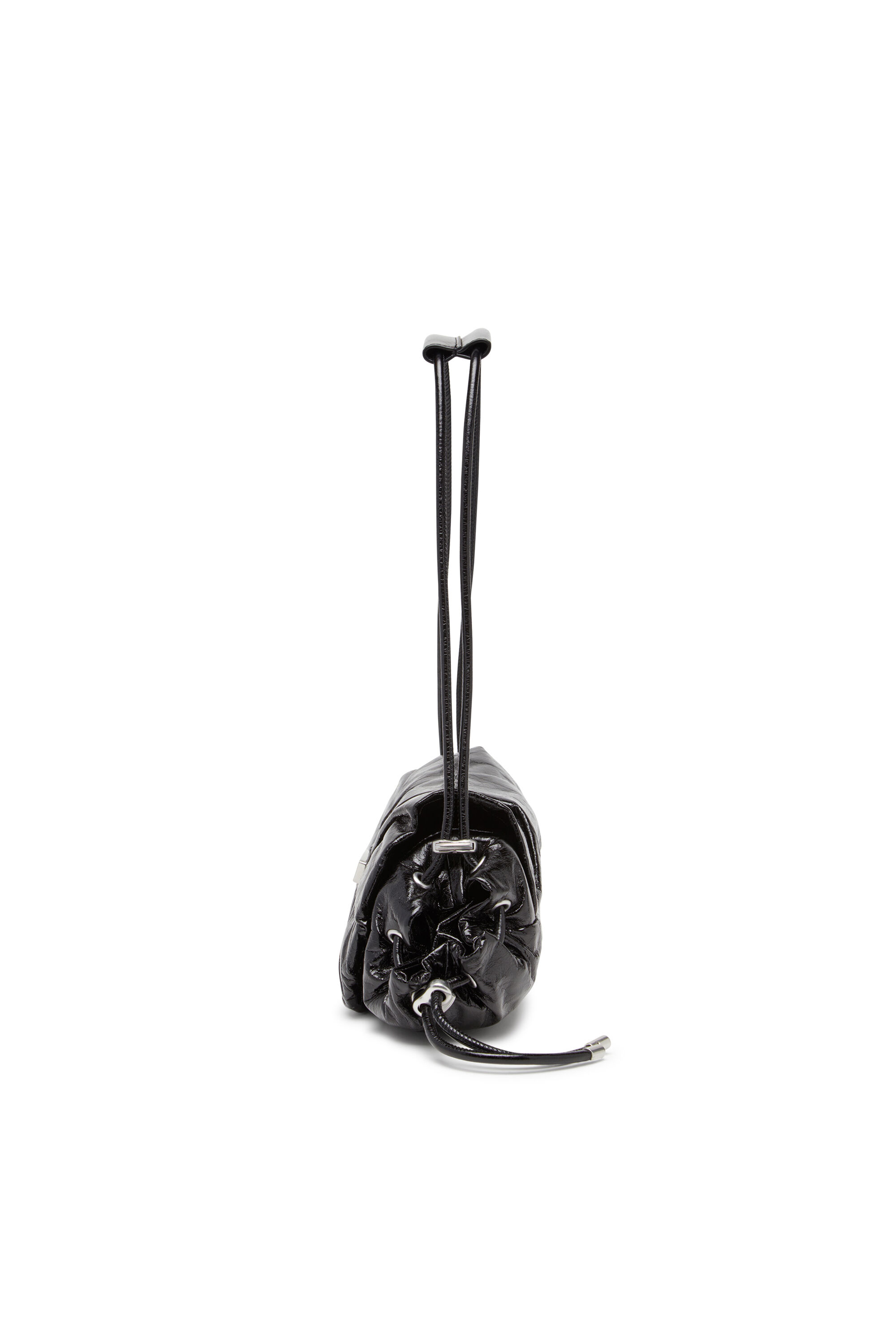 Diesel - SCRUNCH-D SHOULDER S, Borsa a spalla in pelle arricciata Donna in Nero - 4