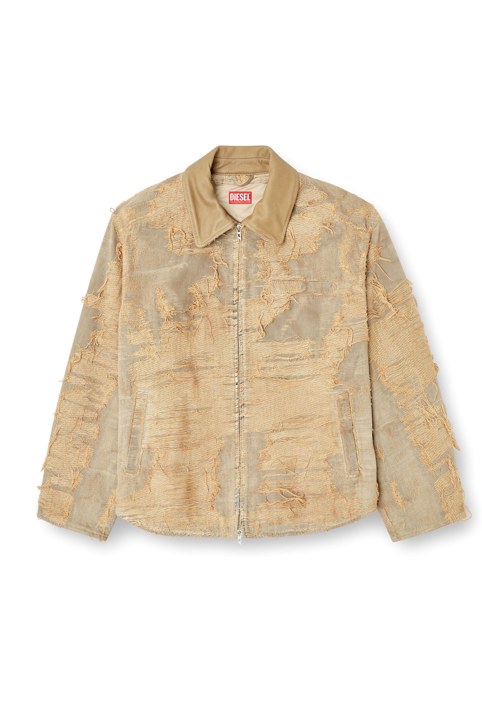 Diesel - D-IVAR-FSG, Giacca sfilacciata in denim colorato Uomo in Marrone - 2