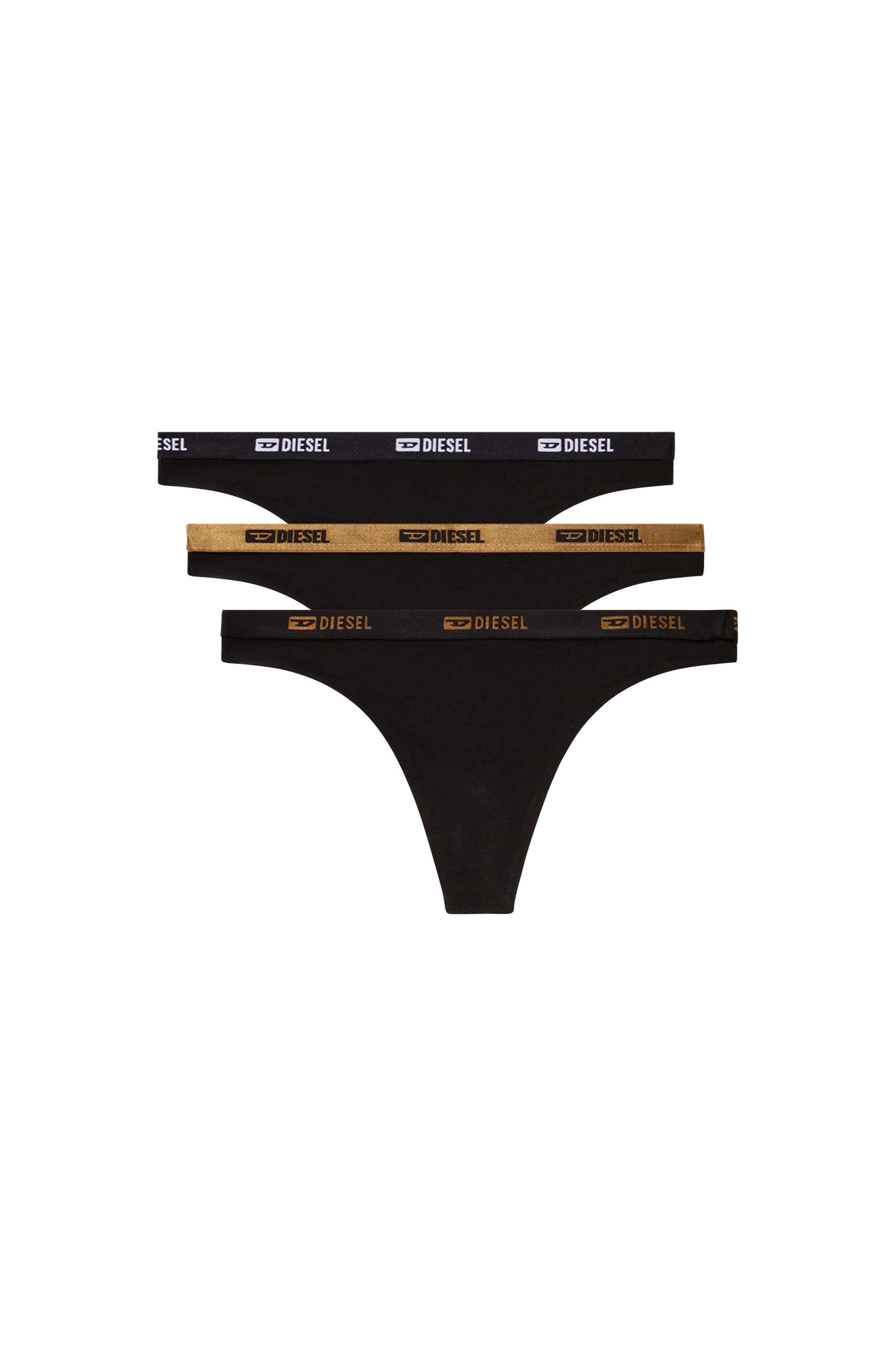 Diesel - STARS-GFT-3PACK, Set di tre di perizomi con dettaglio metallico Donna in Nero - 2