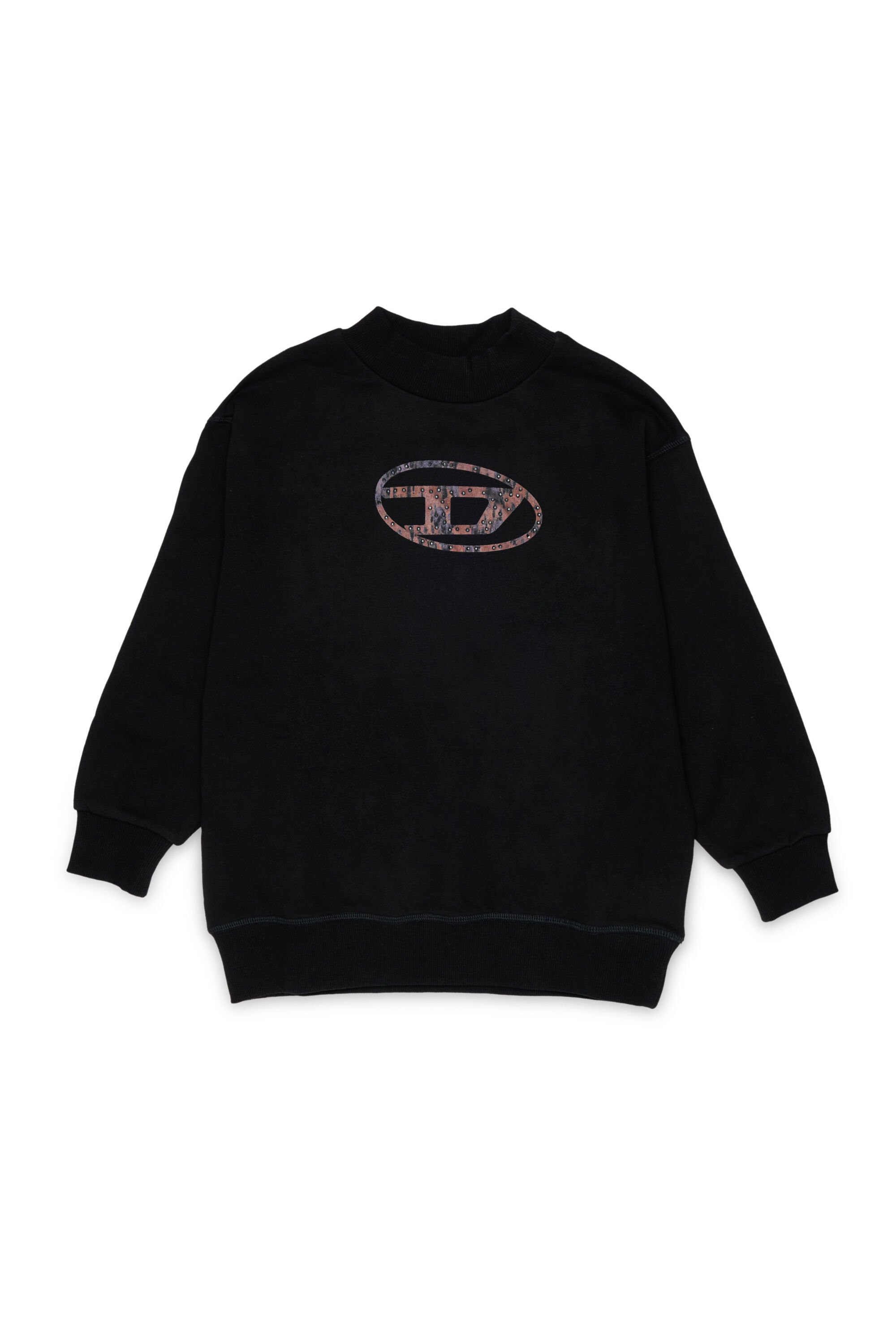 Diesel - SDOLSY, Felpa in cotone con logo frontale Donna in Nero - 1