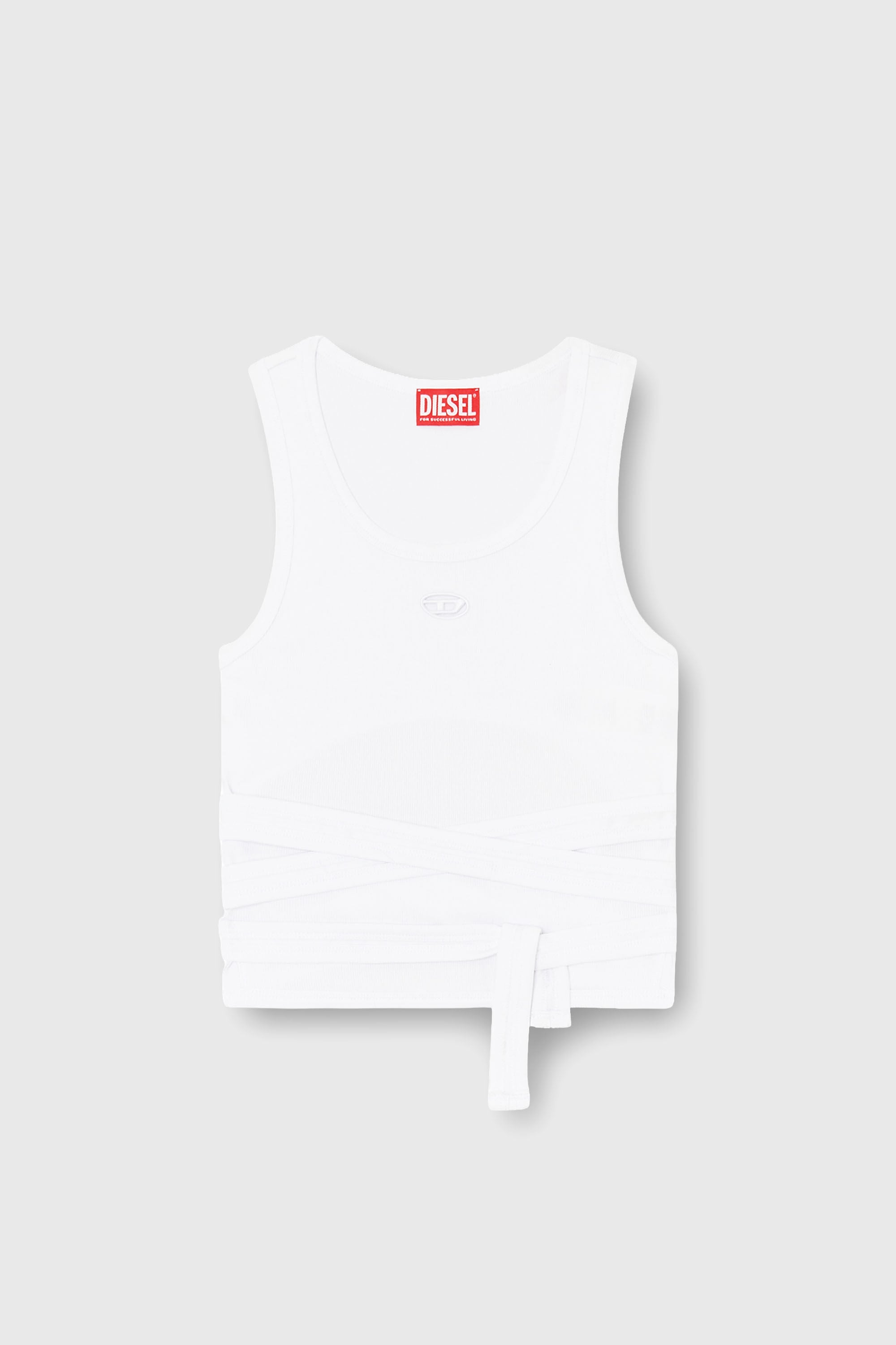 Diesel - T-ANKY-TAIL-S1, Crop top con lacci avvolgenti Donna in Bianco - 2