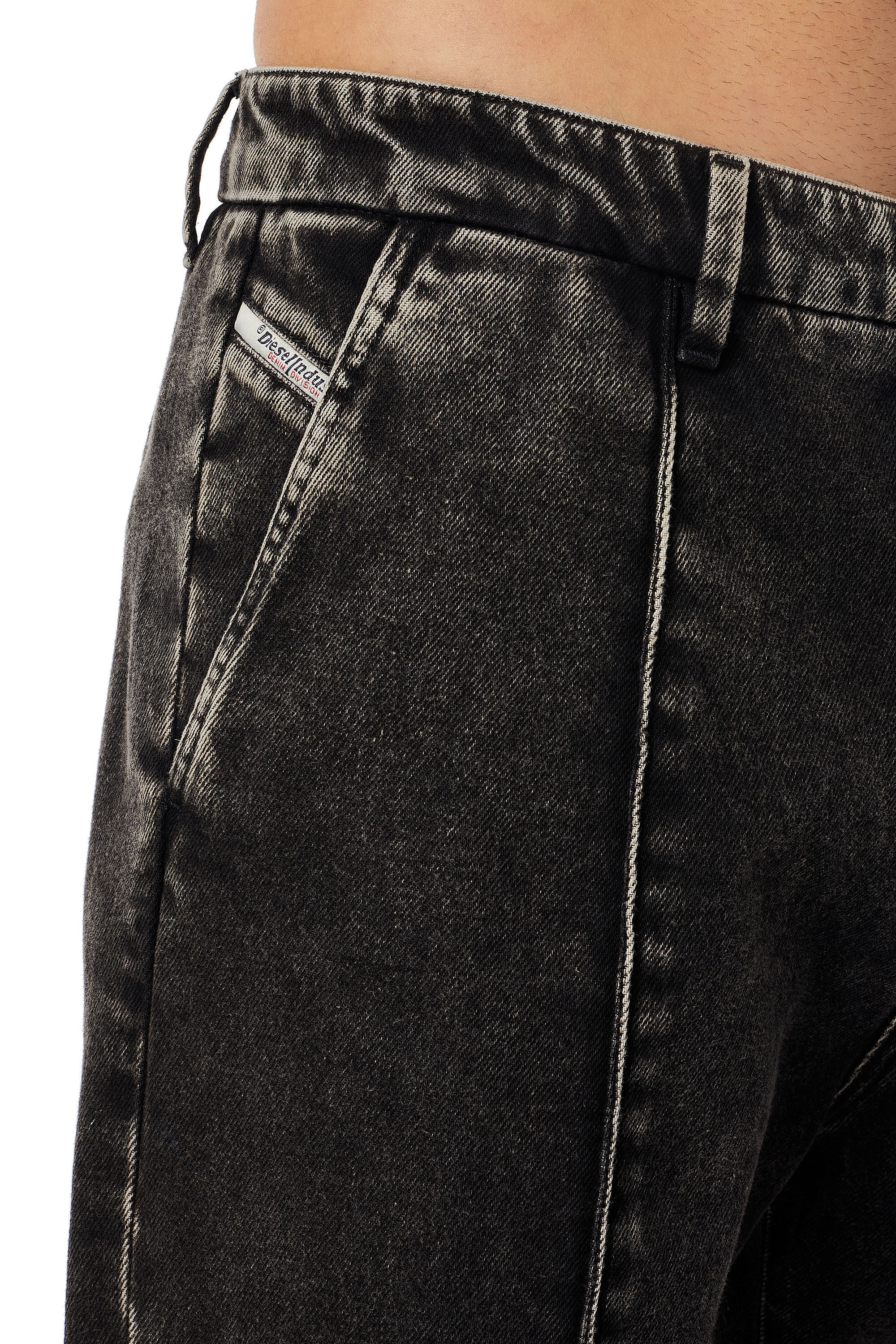 Diesel - Straight Jeans D-Chino-Work 09B87, Nero/Grigio scuro - Image 6