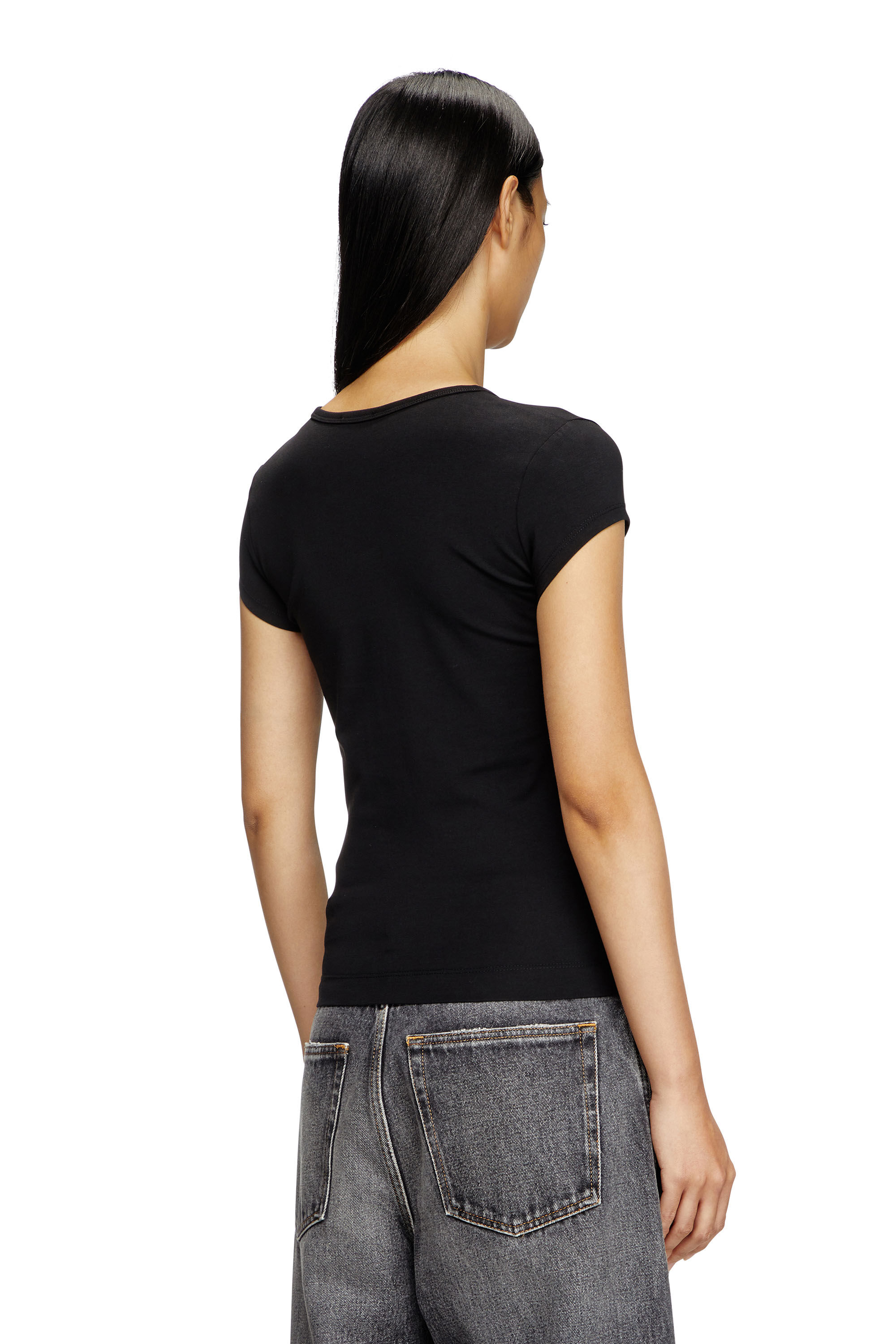 Diesel - T-ANGIE, T-shirt con logo peekaboo Donna in Multicolor - 4
