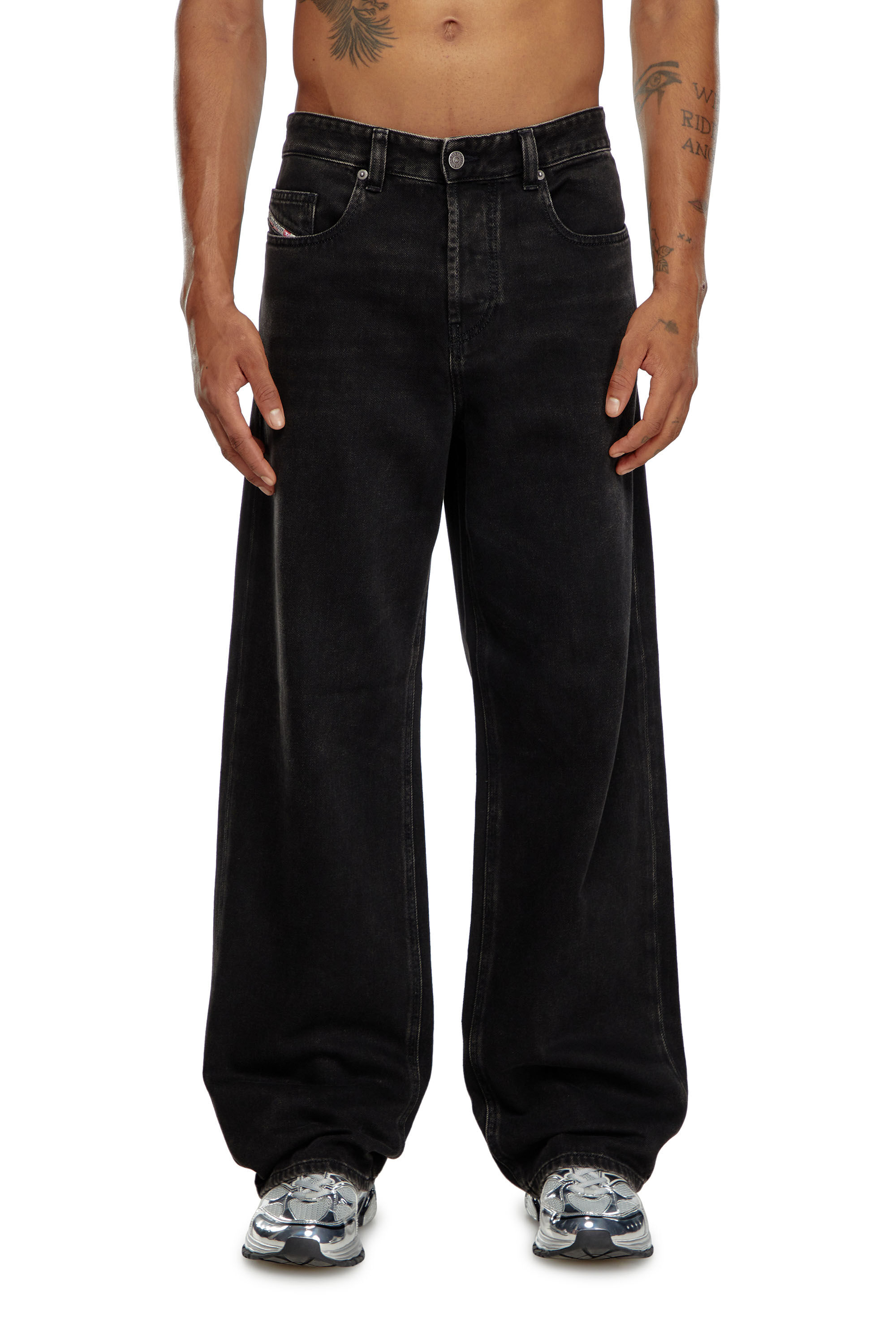 Jeans dritti uomo Nero Grigio scuro Diesel 2001 D Macro