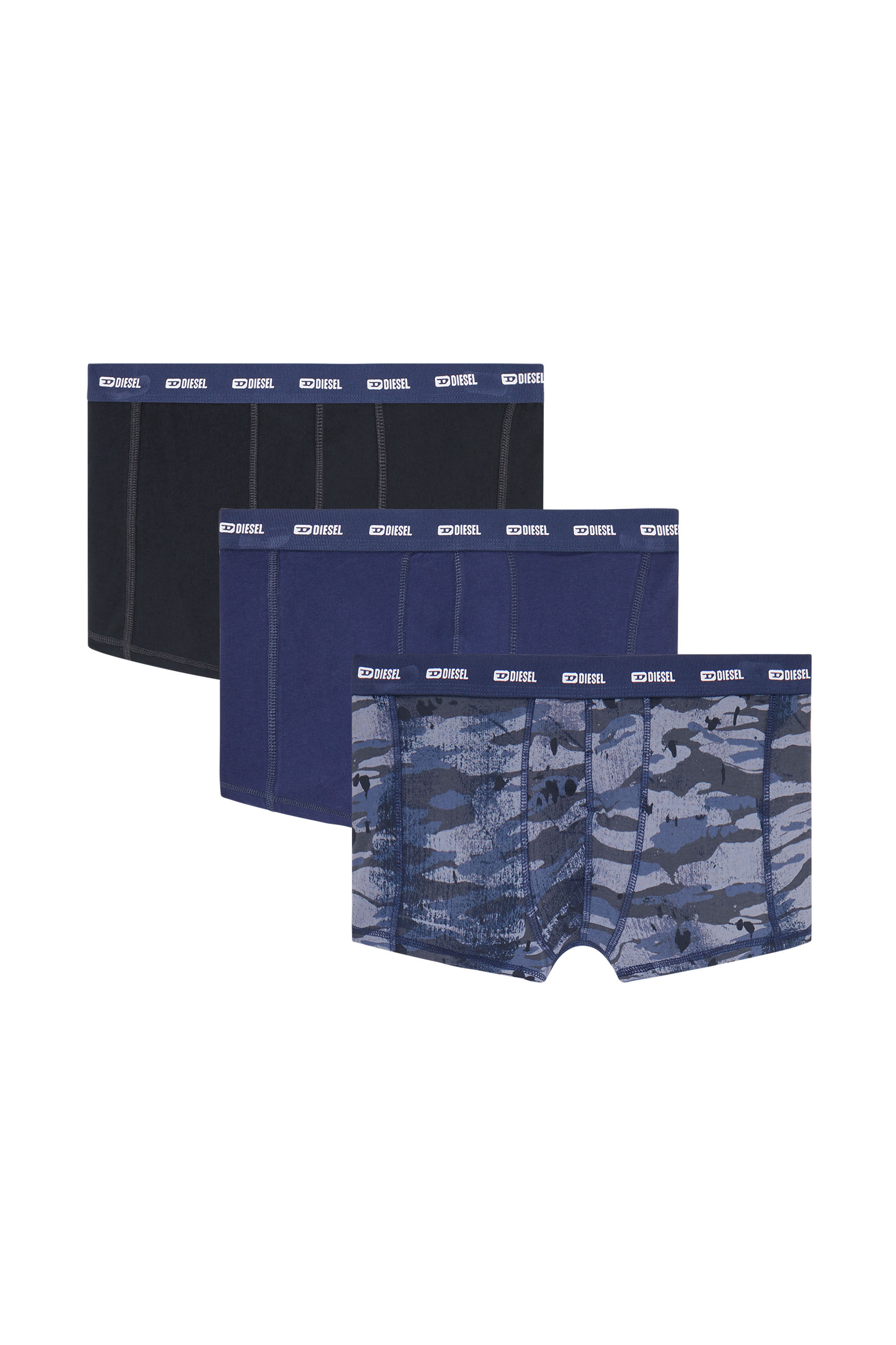 Diesel - DAMIEN-UTLT-3PACK, Set da tre boxer a tinta unita e camouflage Uomo in ToBeDefined - 2
