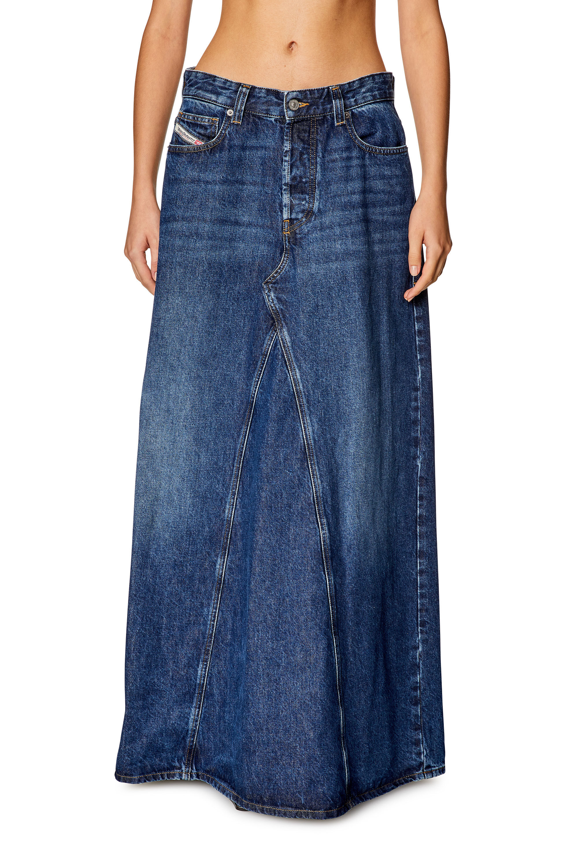 Diesel - DE-PAGO, Gonna lunga in denim Donna in Blu - 2