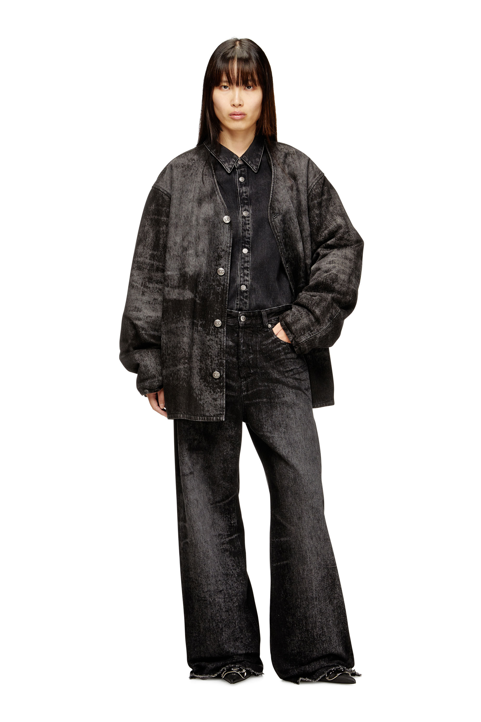 Diesel - Relaxed Jeans 1996 D-Sire 007DB Donna, Nero/Grigio scuro - Image 1