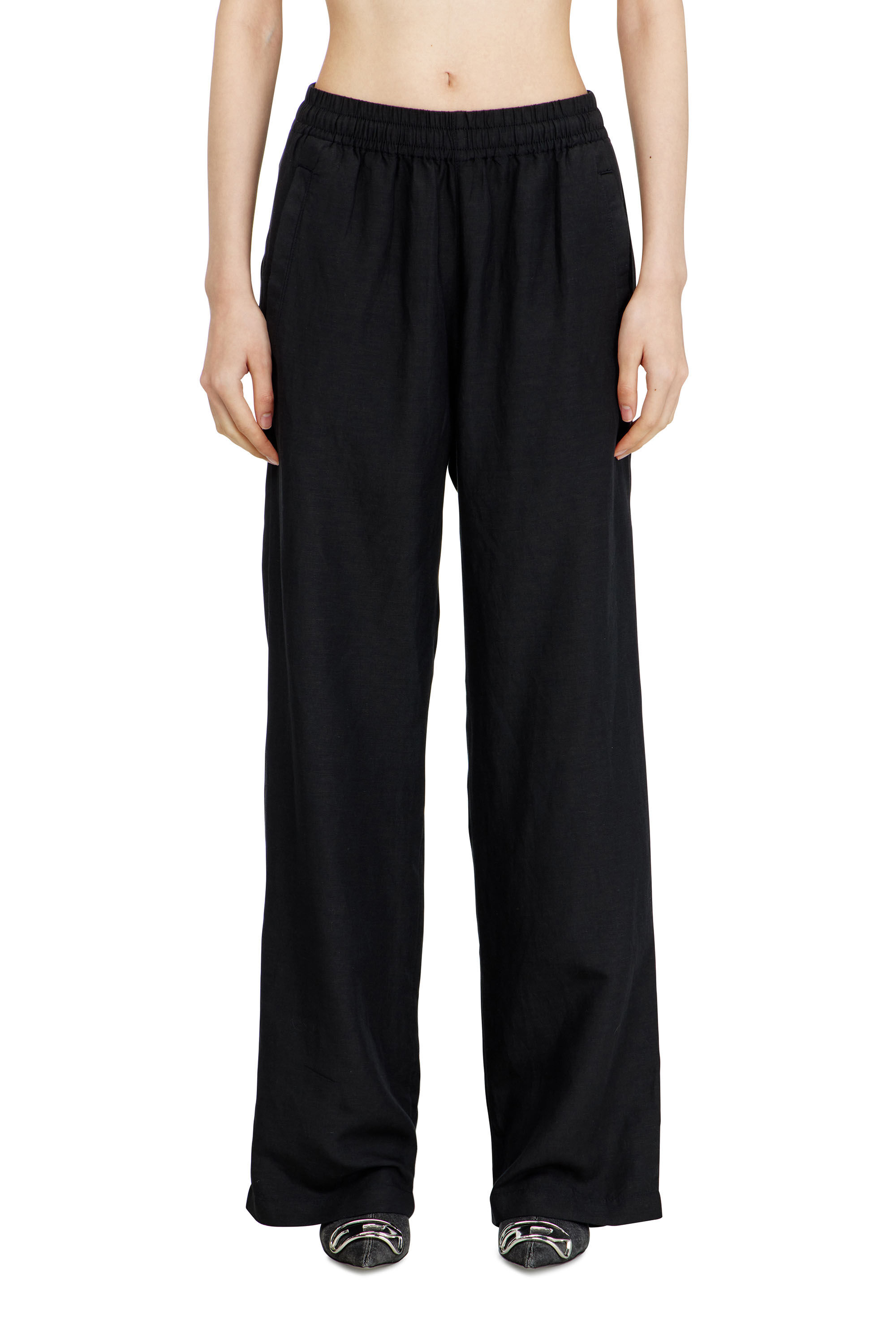 Diesel - P-THECK-PGBS, Pantaloni in misto lino Unisex in Nero - 5