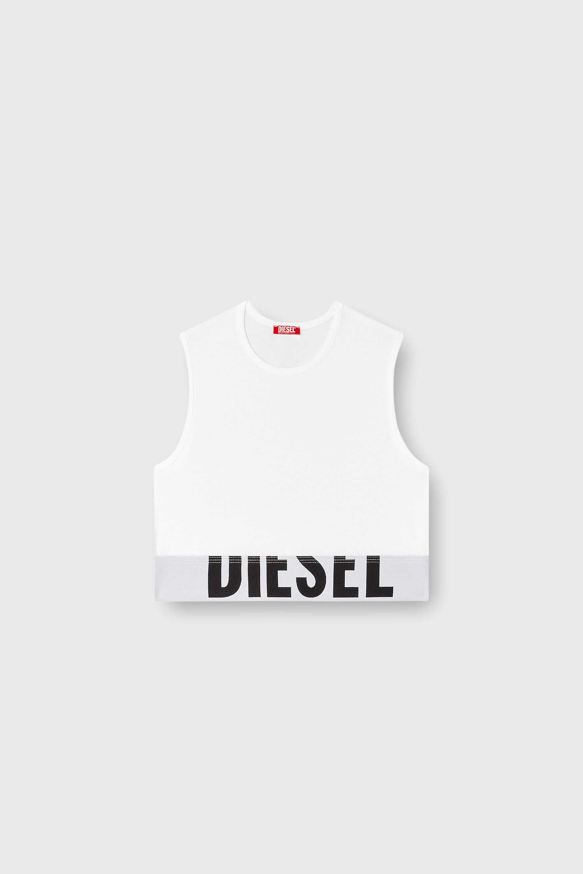 Diesel - ADA-D-POP, Crop top con logo tagliato Donna in Bianco - 2