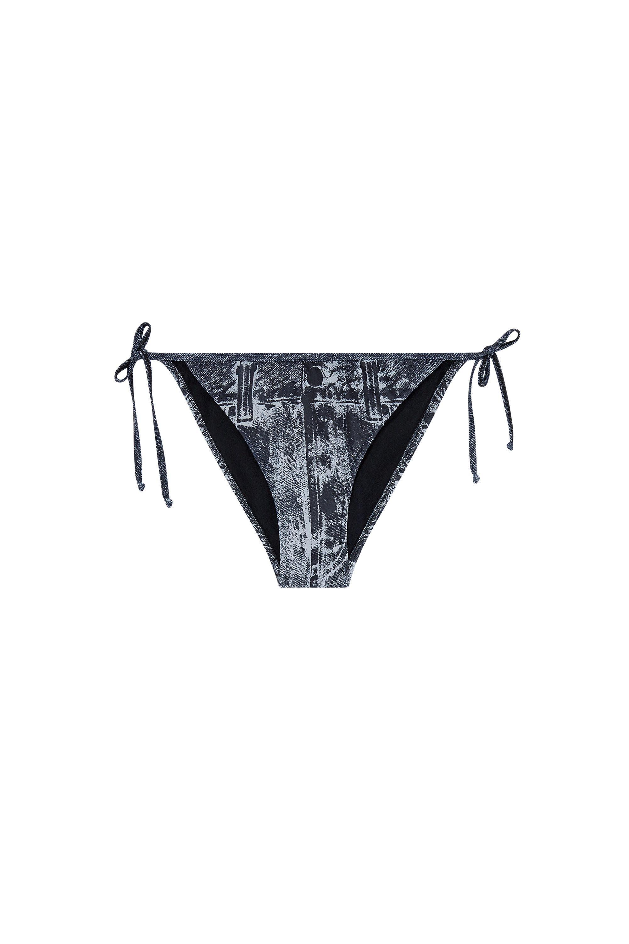 Diesel - BFPN-BRIGITTES, Slip da mare con stampa denim Donna in Nero - 4