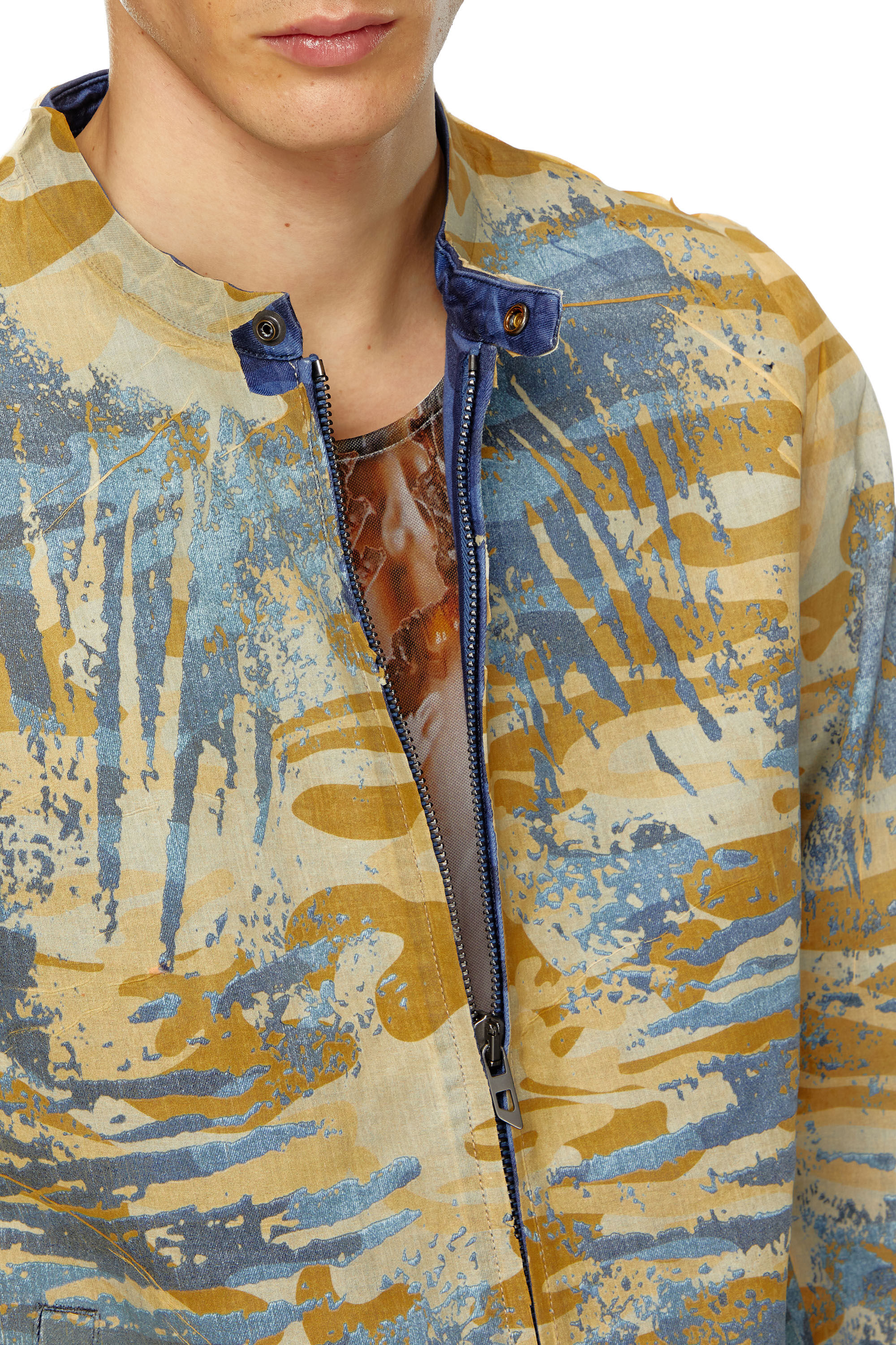 Diesel - J-MET-DEV, Giacca biker con peel-off camouflage Uomo in Multicolor - 4