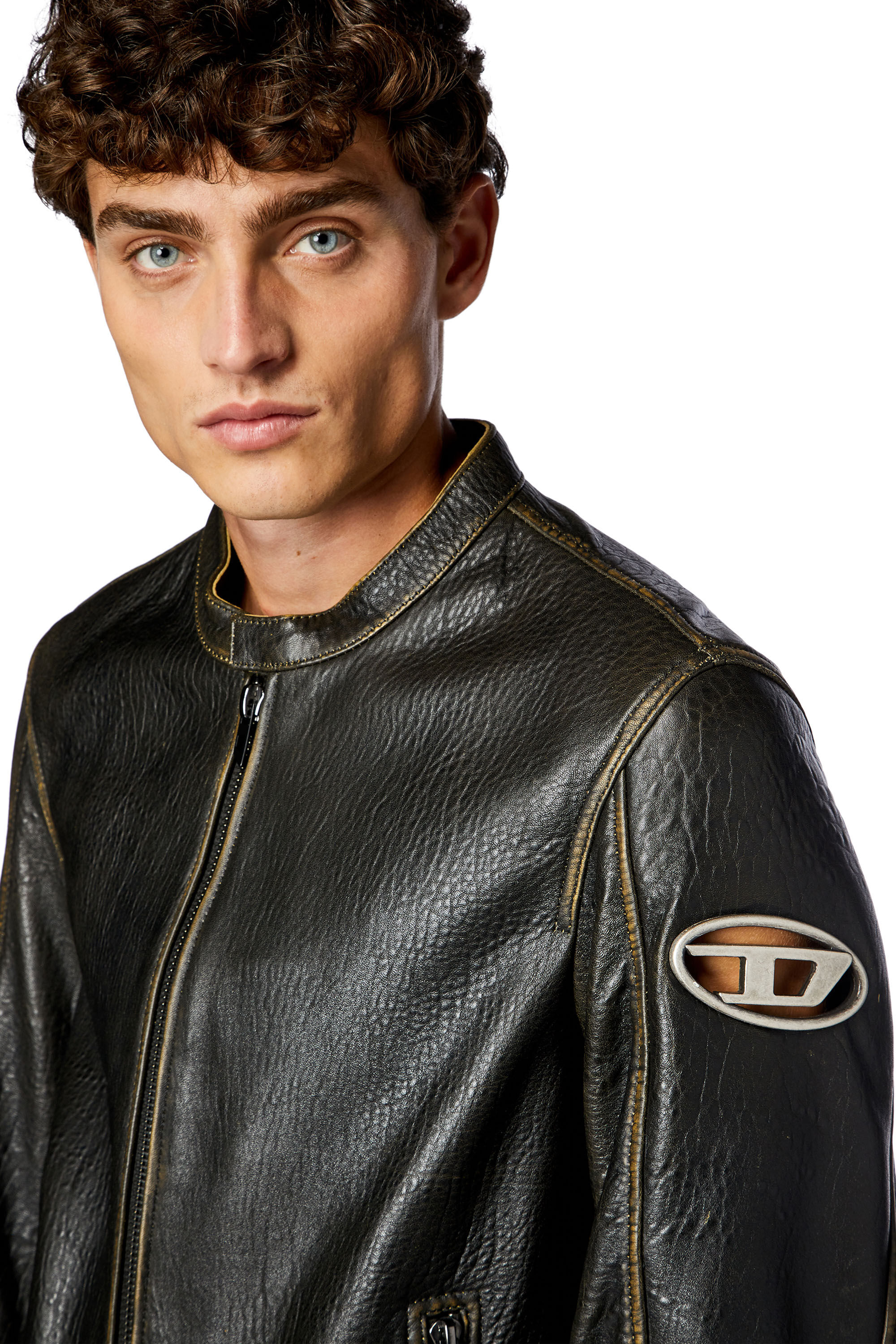 Giubbotto in pelle diesel outlet
