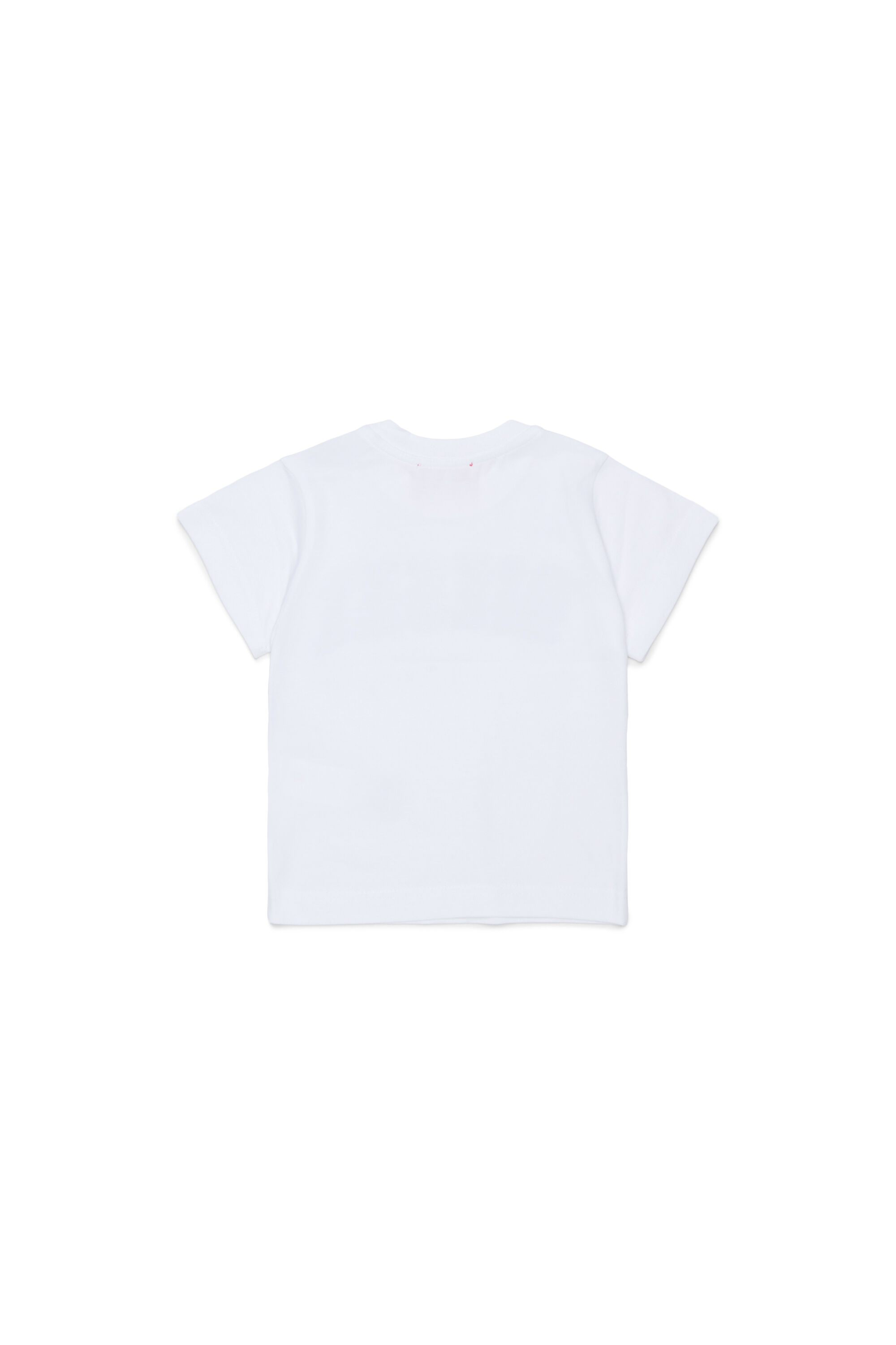 Diesel - TEANSB, T-shirt in cotone con logo effetto sfrangiato Uomo in Bianco - 2