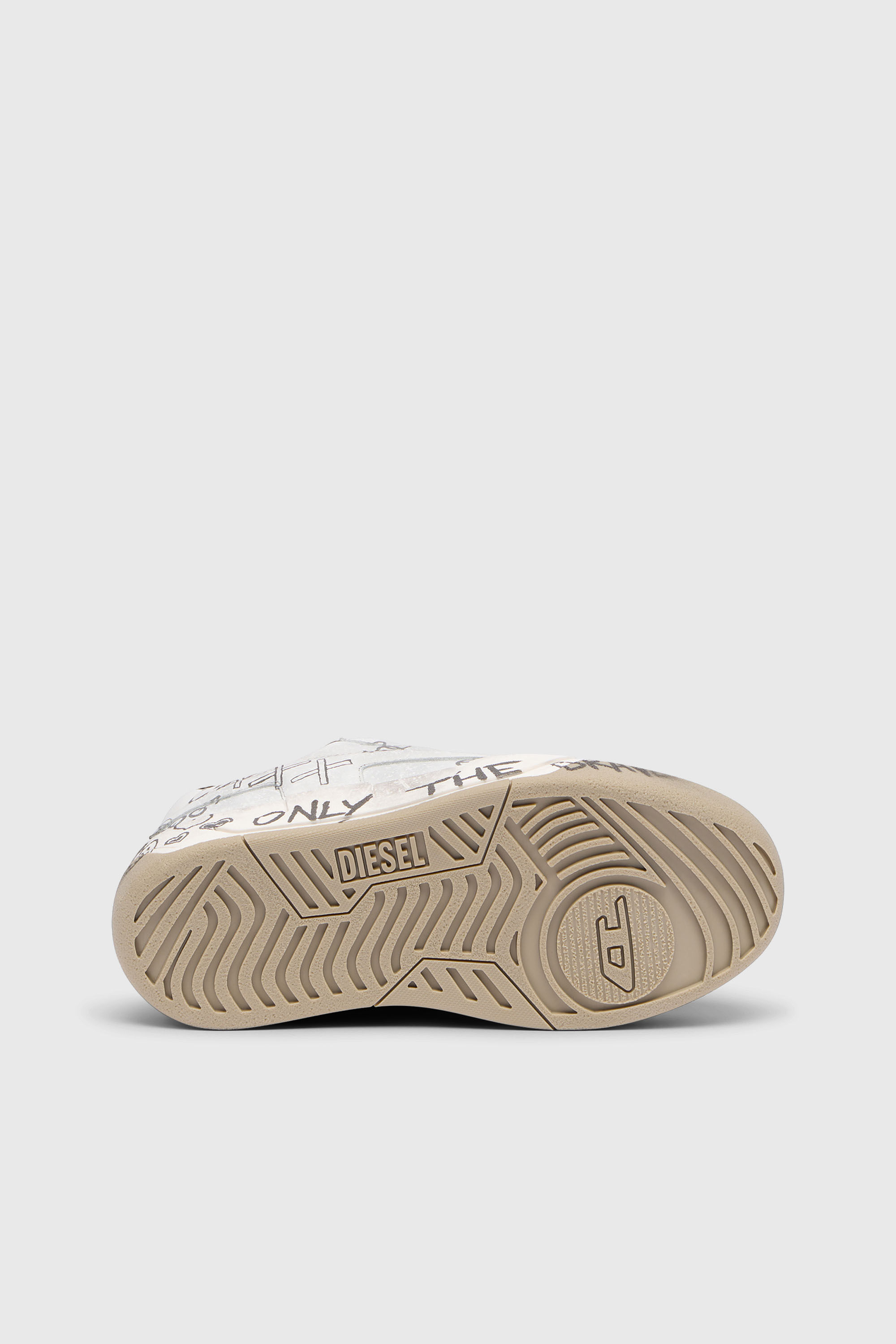 Diesel - S-D-OLLIE LOW, S-D-Ollie-Sneaker in pelle con stampa graffiti Uomo in Bianco - 5