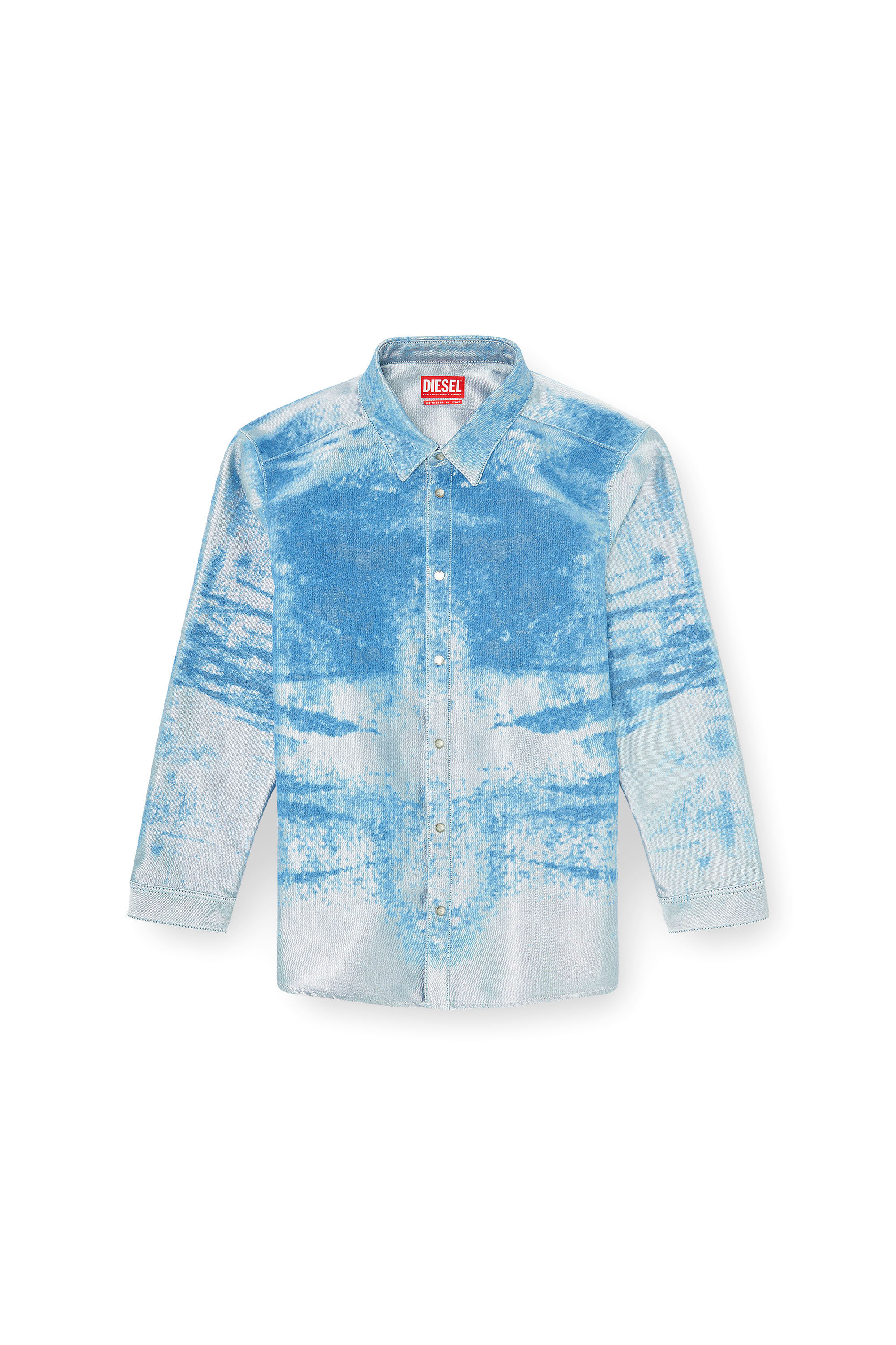 Diesel - D-KELMAR-FSI, Camicia in satin denim colorato Uomo in Blu - 2