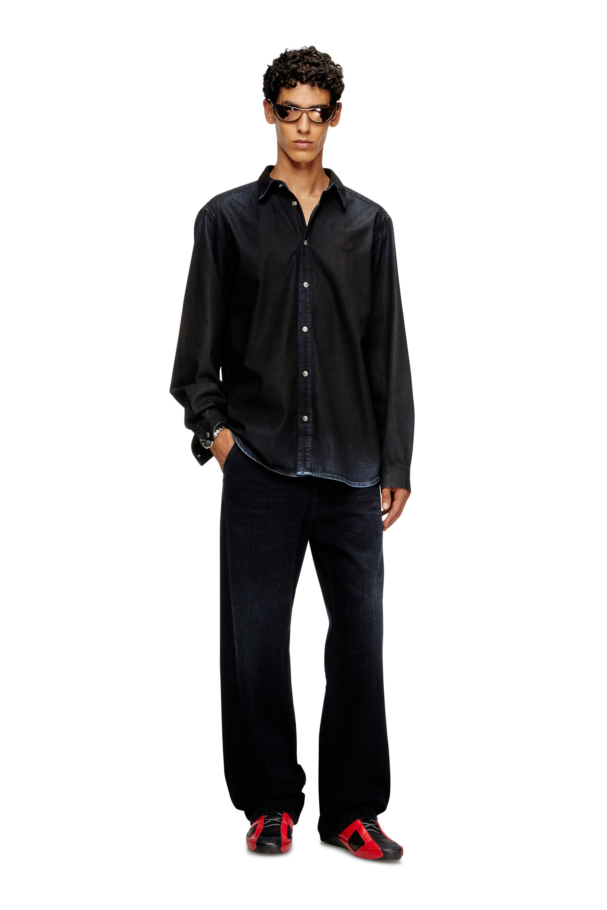 Diesel - D-SIMPLY, Camicia in denim a maniche lunghe Uomo in Blu - 1
