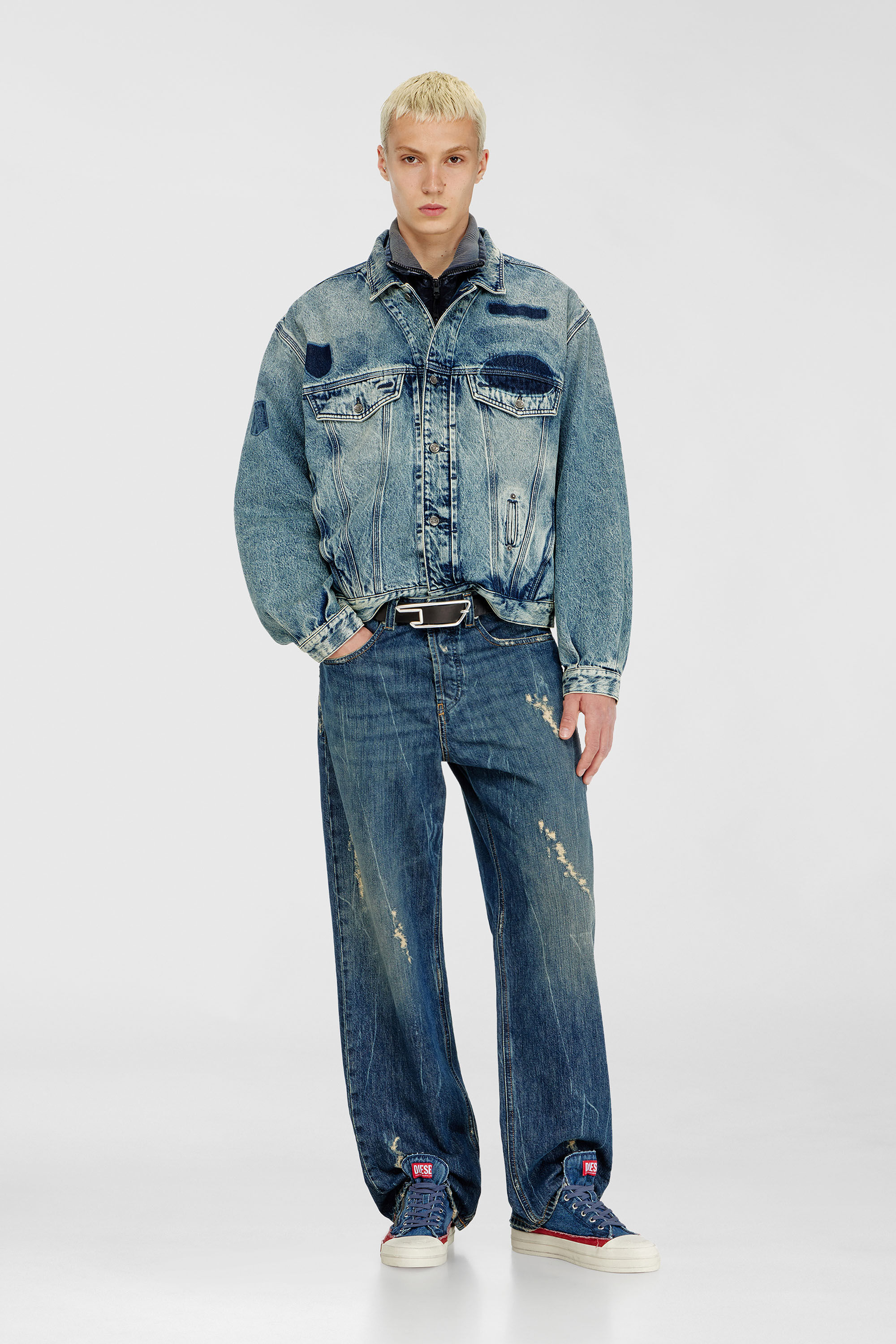 Diesel - Relaxed Jeans 2001 D-Macro 09Q28 Uomo, Blu medio - Image 1