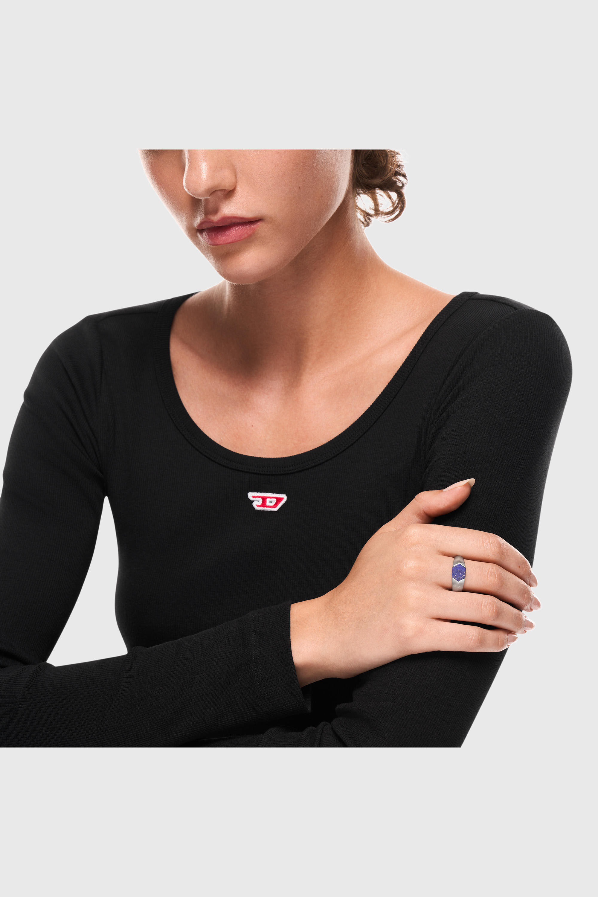 Diesel - DX1712040, Anello chevalier in lapislazzuli Unisex in Argento - 4