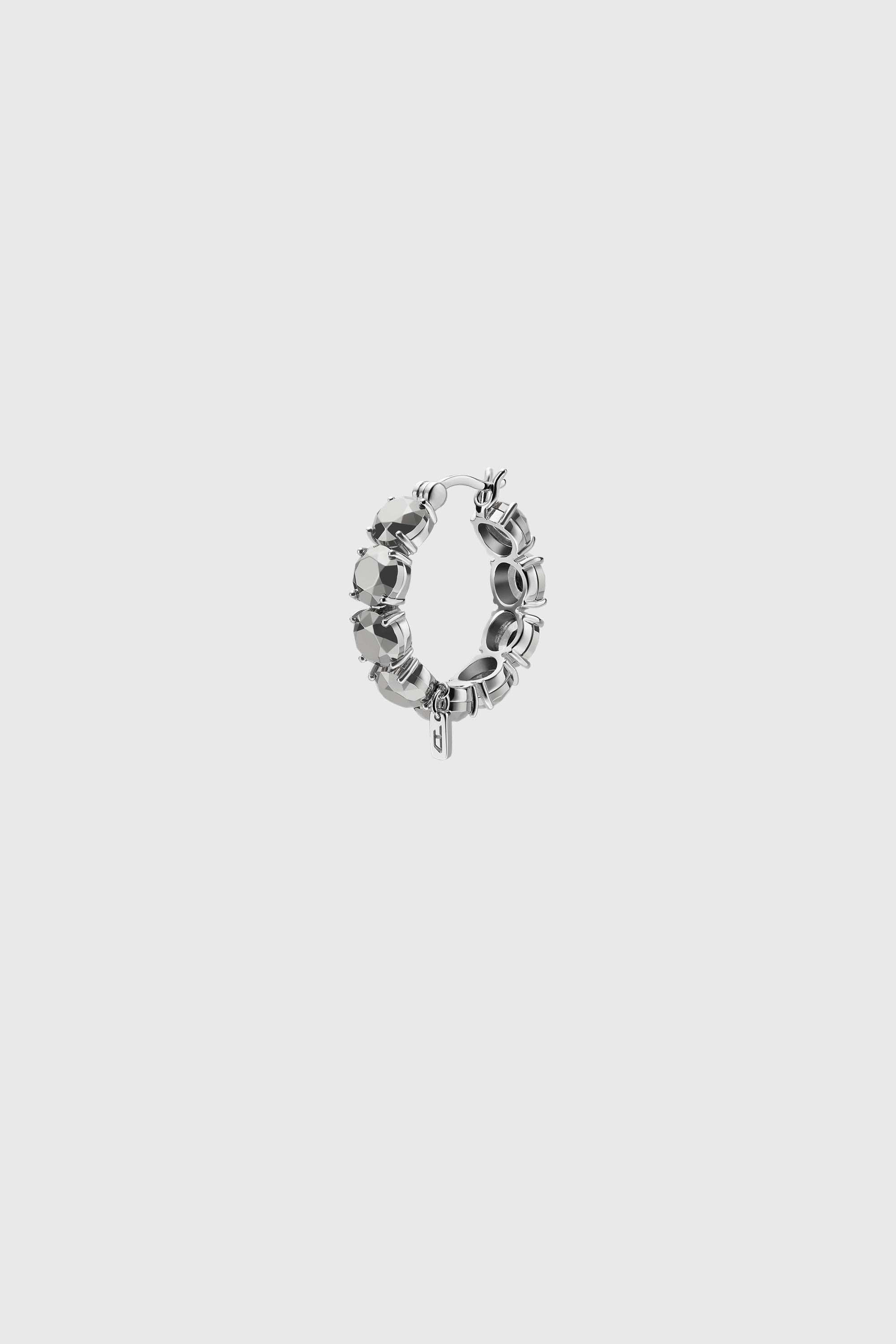 Diesel - DL1357040 STERLING SILVER JEWEL, Orecchino a cerchio in argento sterling Unisex in Argento - 1