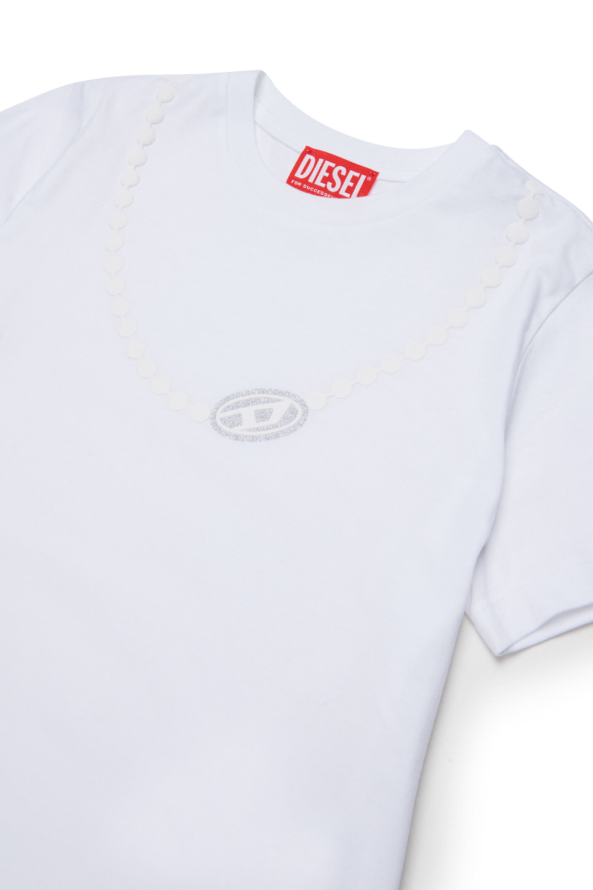 Diesel - TICLA, T-shirt in cotone con stampa collana Donna in Bianco - 3