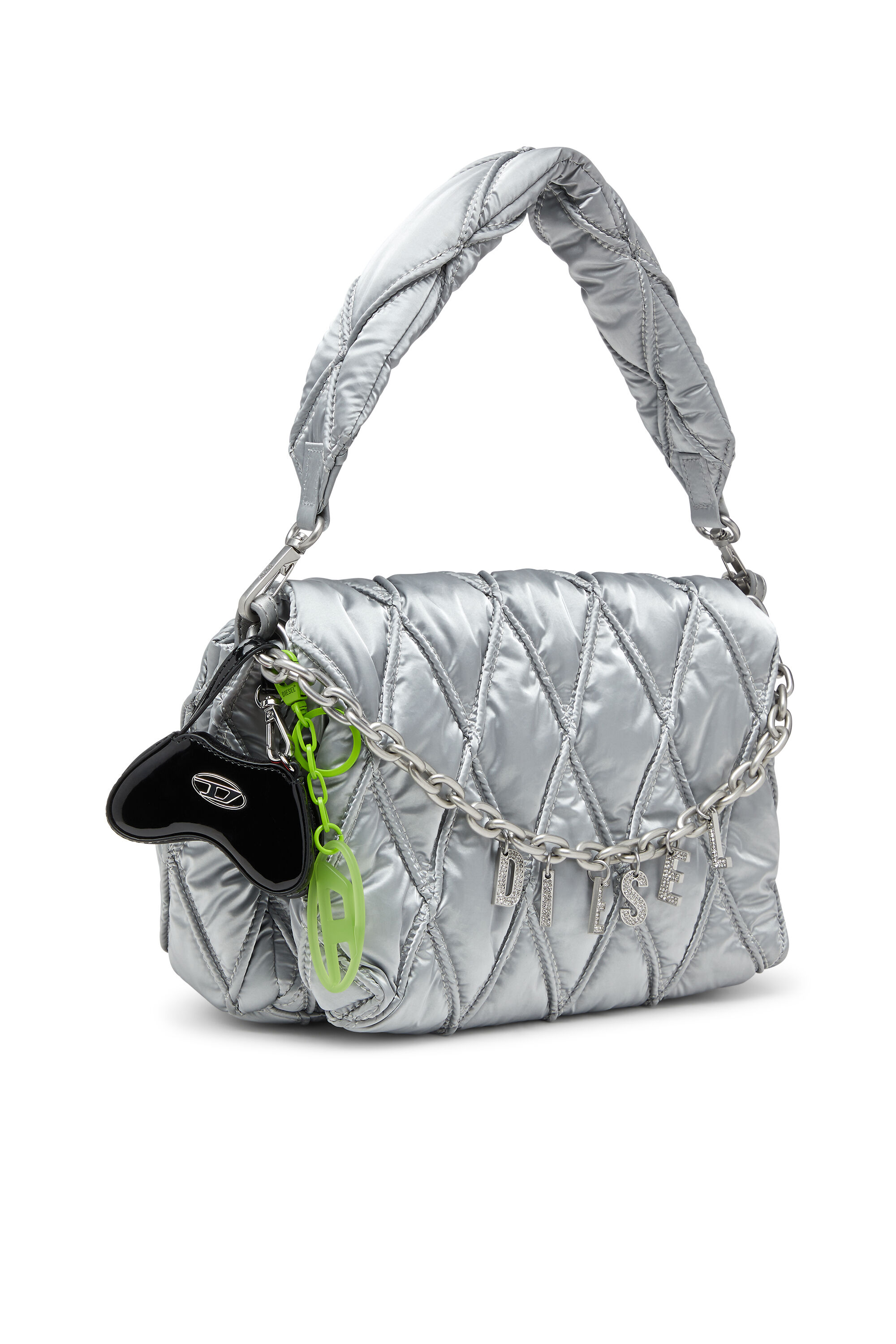 Diesel - OVAL D CHARM, Portachiavi con charm a forma di D ovale in metallo e resina Unisex in Verde - 4