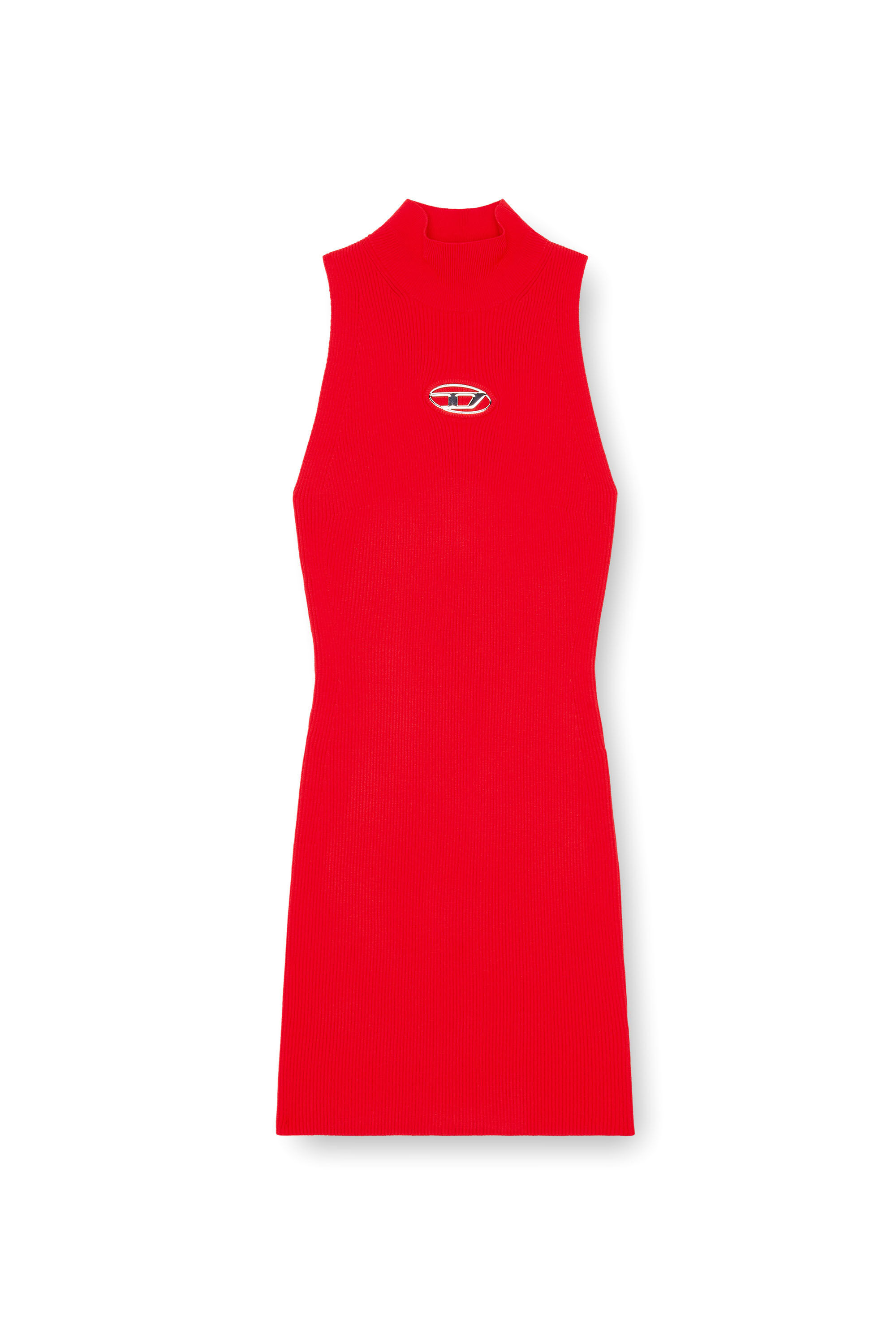 Diesel - M-ONERVAX, Abito dolcevita a coste Donna in Rosso - 2