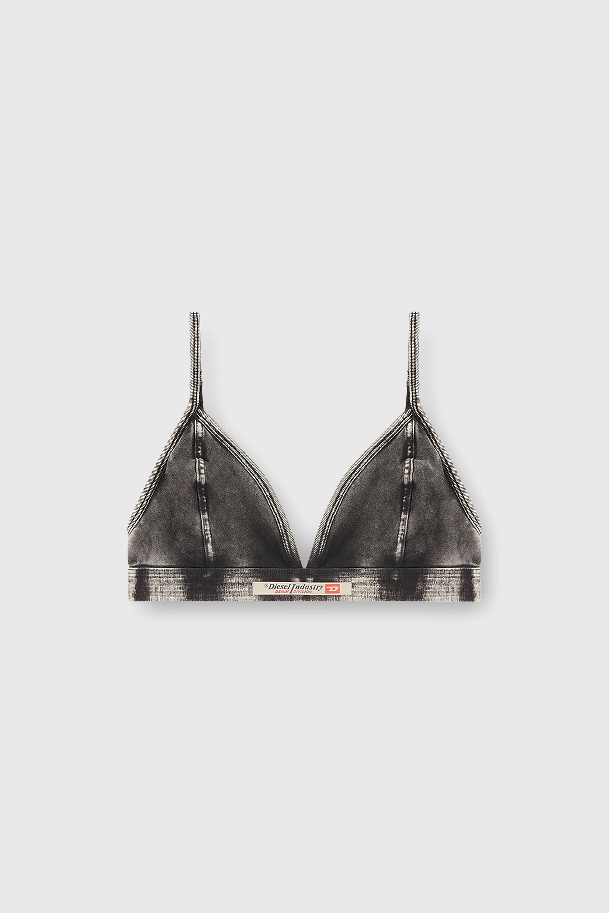 Diesel - SCILLA-DNM, Reggiseno a triangolo effetto denim Donna in Grigio - 2
