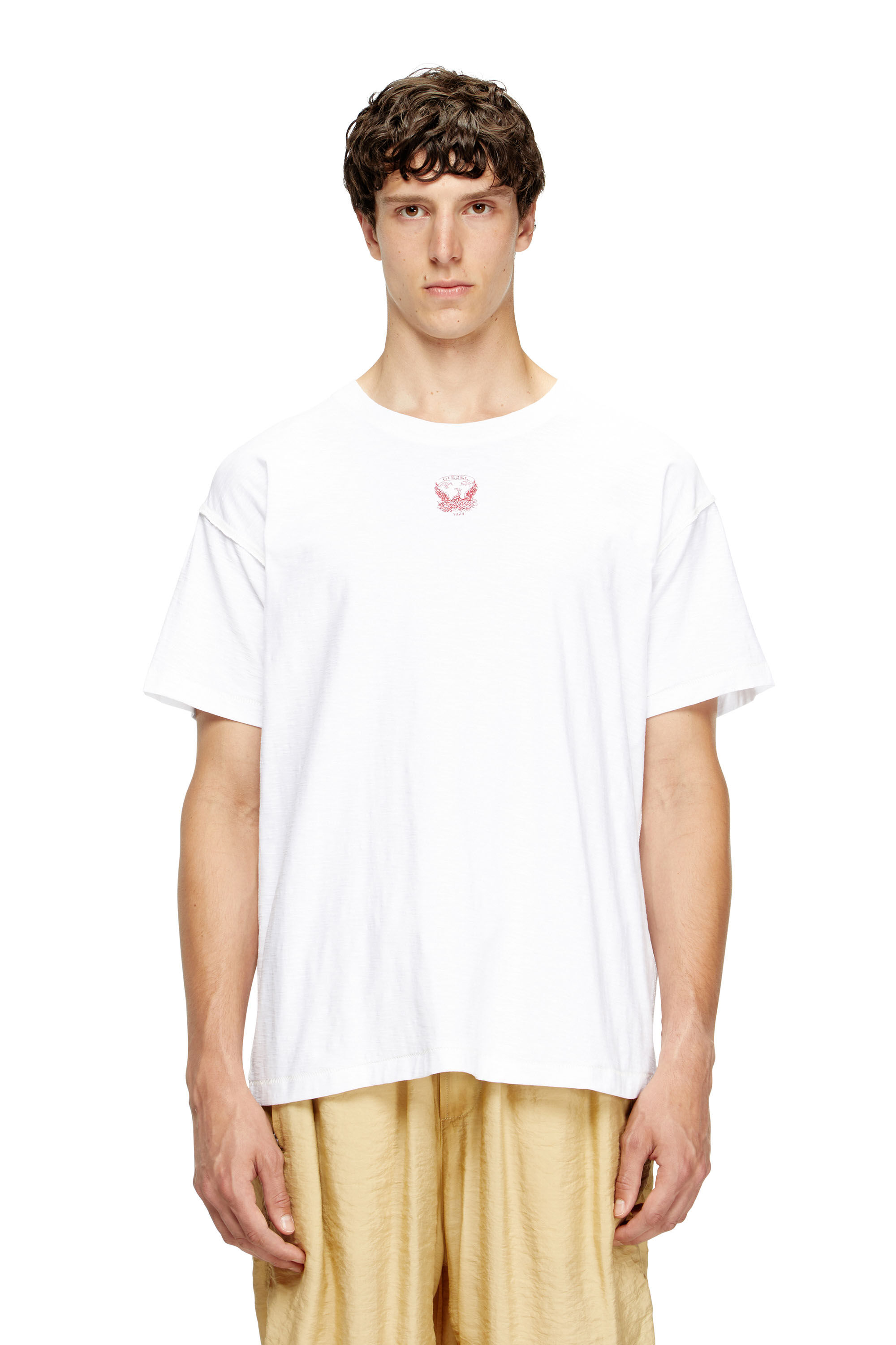 Diesel - T-NORM-T13, Felpa con ricamo Phoenix Uomo in Bianco - 3
