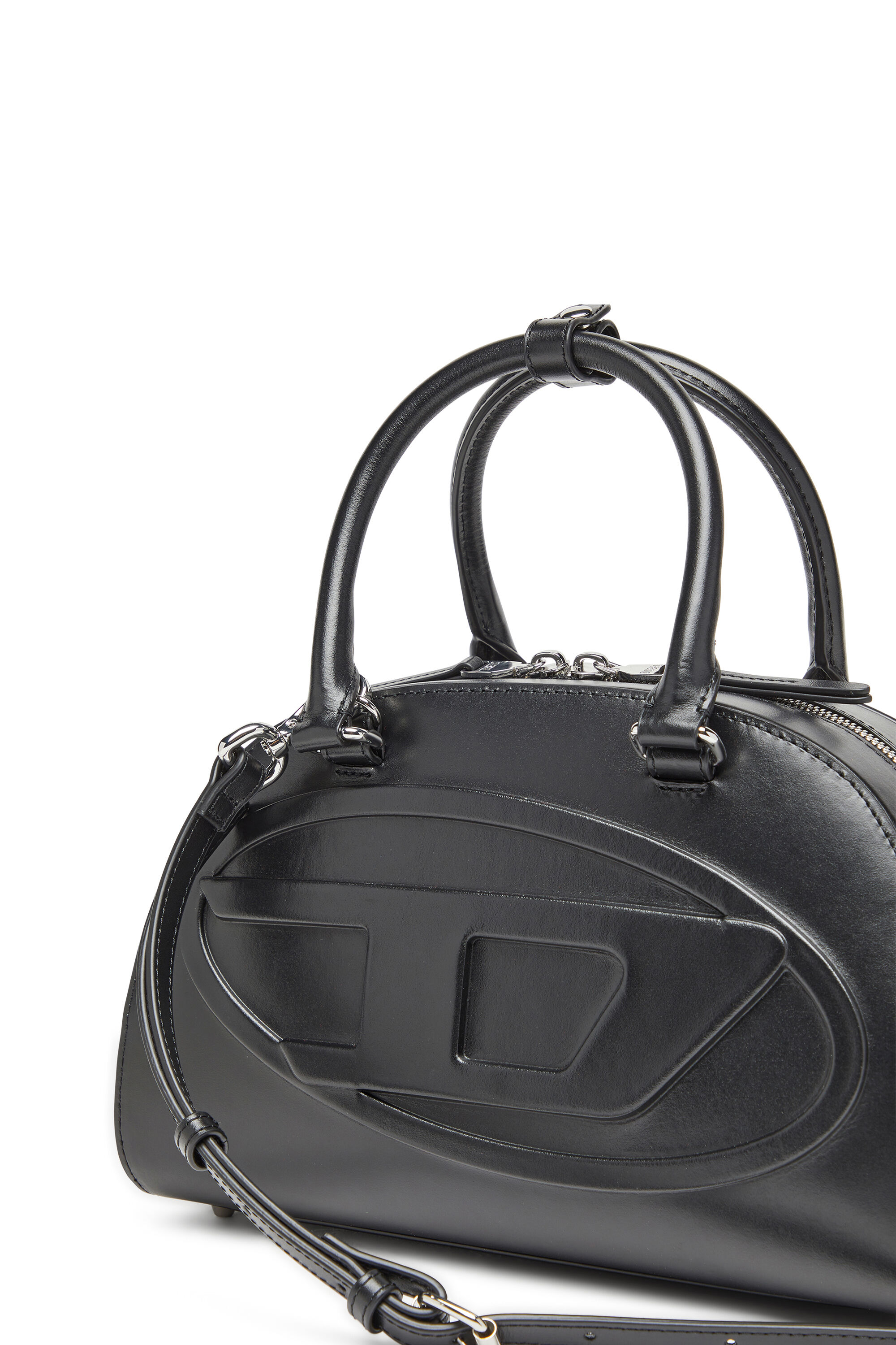 Diesel - 1DR DOME TOP HANDLE, Borsa bowling in pelle Donna in Nero - 2