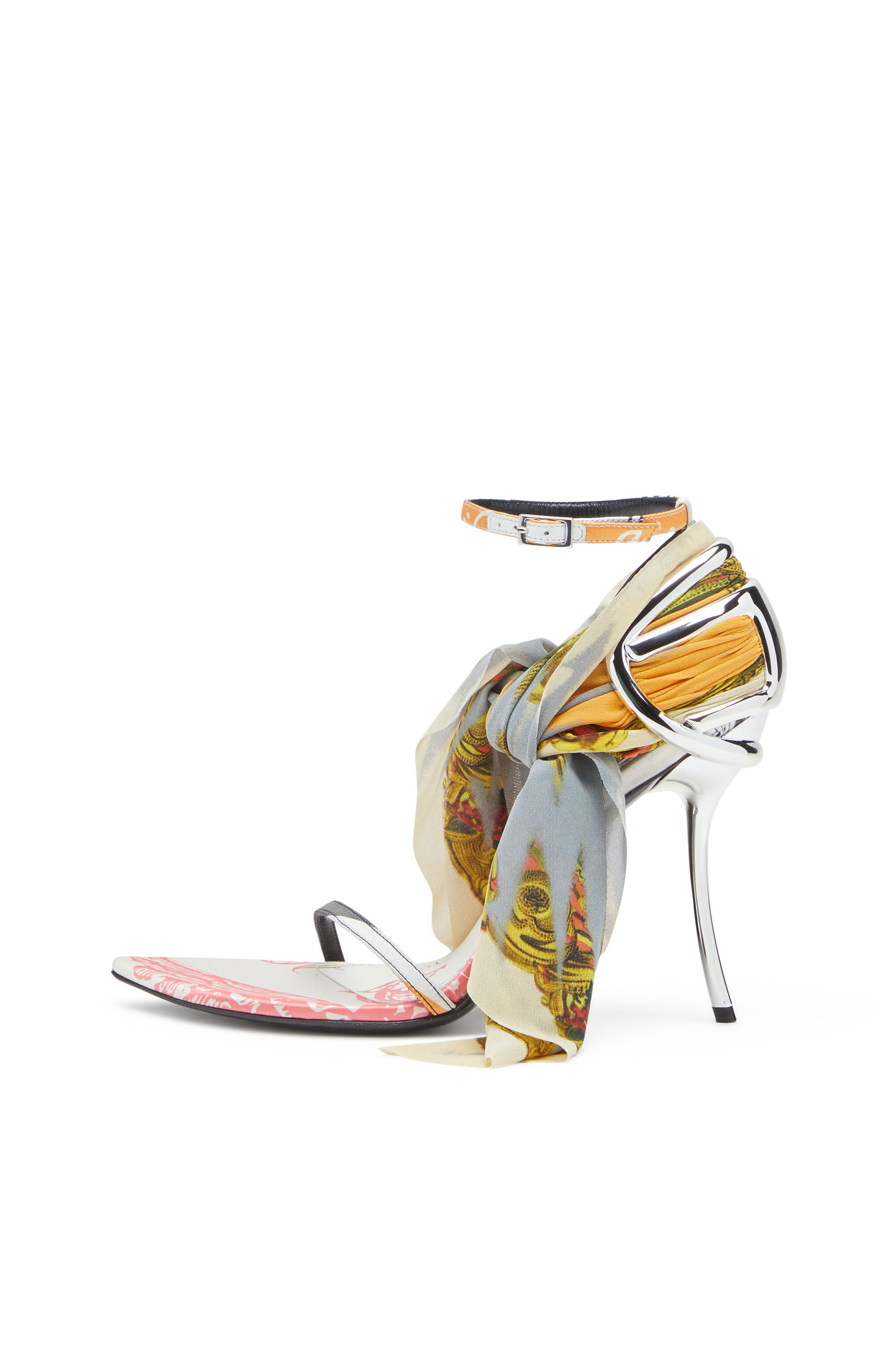 Diesel - D-TEN&HALF SDL BANDANA, D-Ten&Half-Sandalo bandana a stiletto in raso Donna in Multicolor - 7