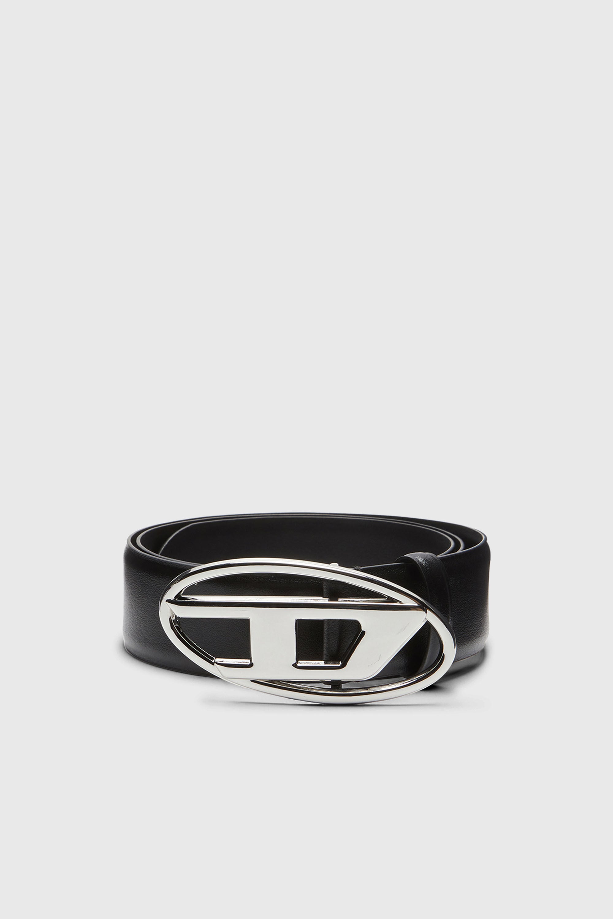 Diesel - B-1DR, Cintura 4 cm in pelle con fibbia Oval D Uomo in Nero - 1