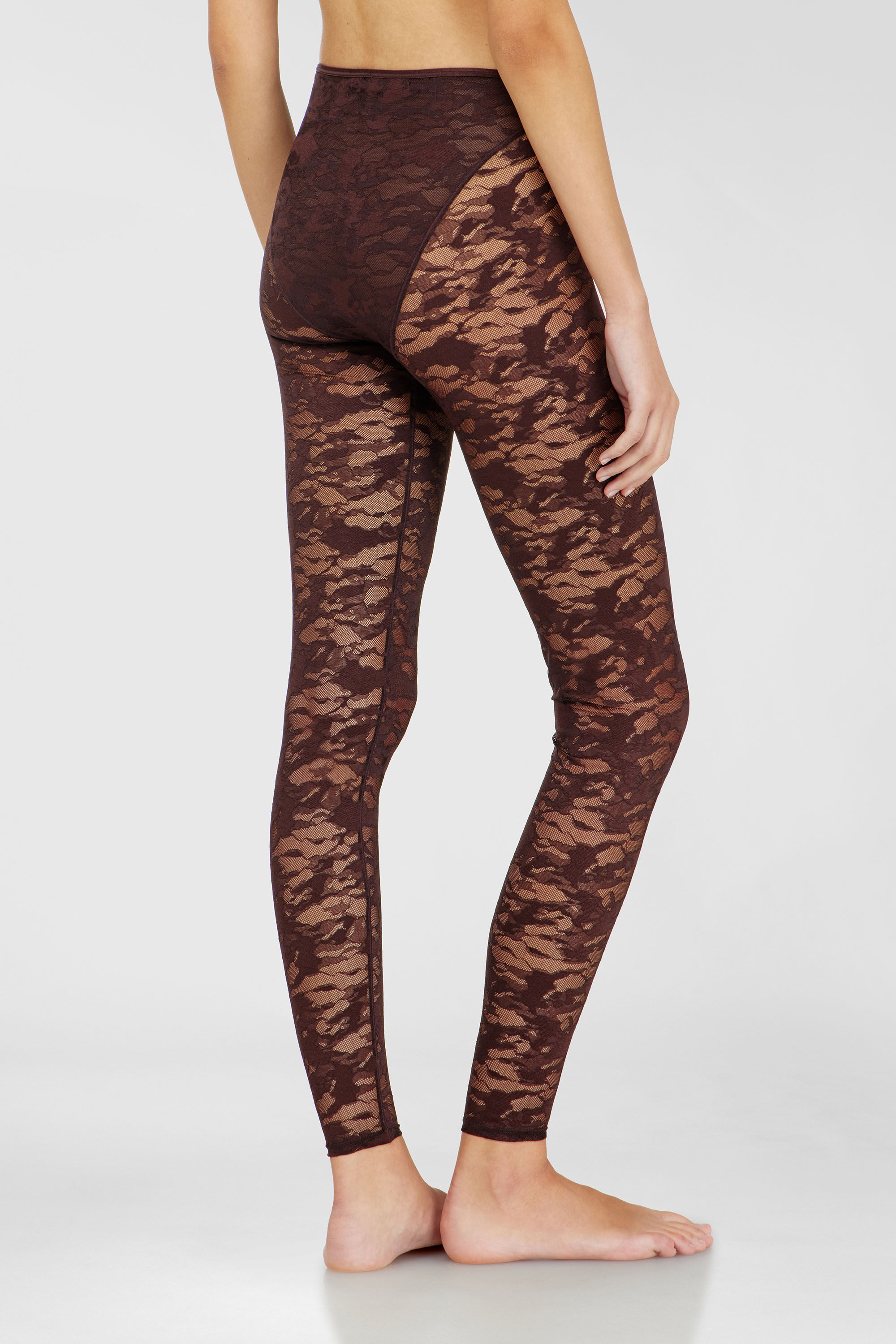 Diesel - HAYLEY-UTLT, Leggings in nylon pizzo camouflage Donna in Marrone - 4