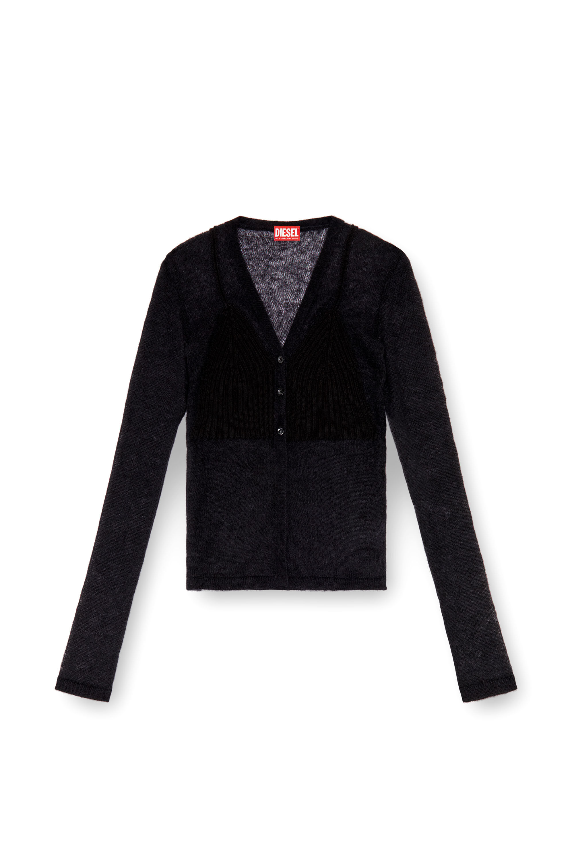Sheer sleeve cardigan top