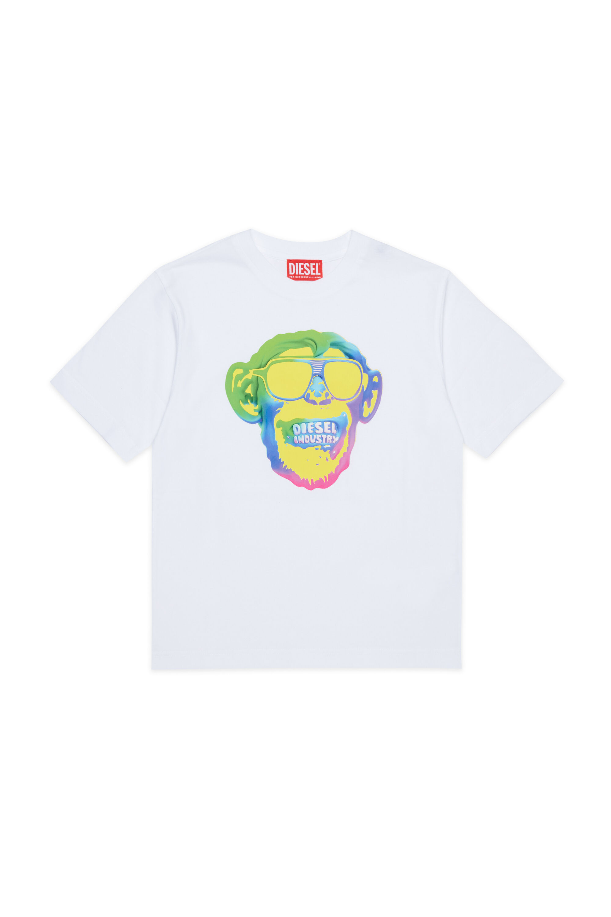 Diesel - TMONKEY OVER, T-shirt con stampa scimmia Uomo in Bianco - 1